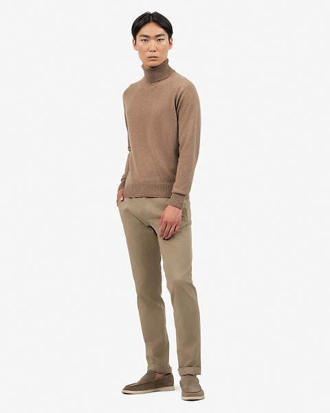 Men's Saxon Turtleneck Sweater - Hazelnut Merino