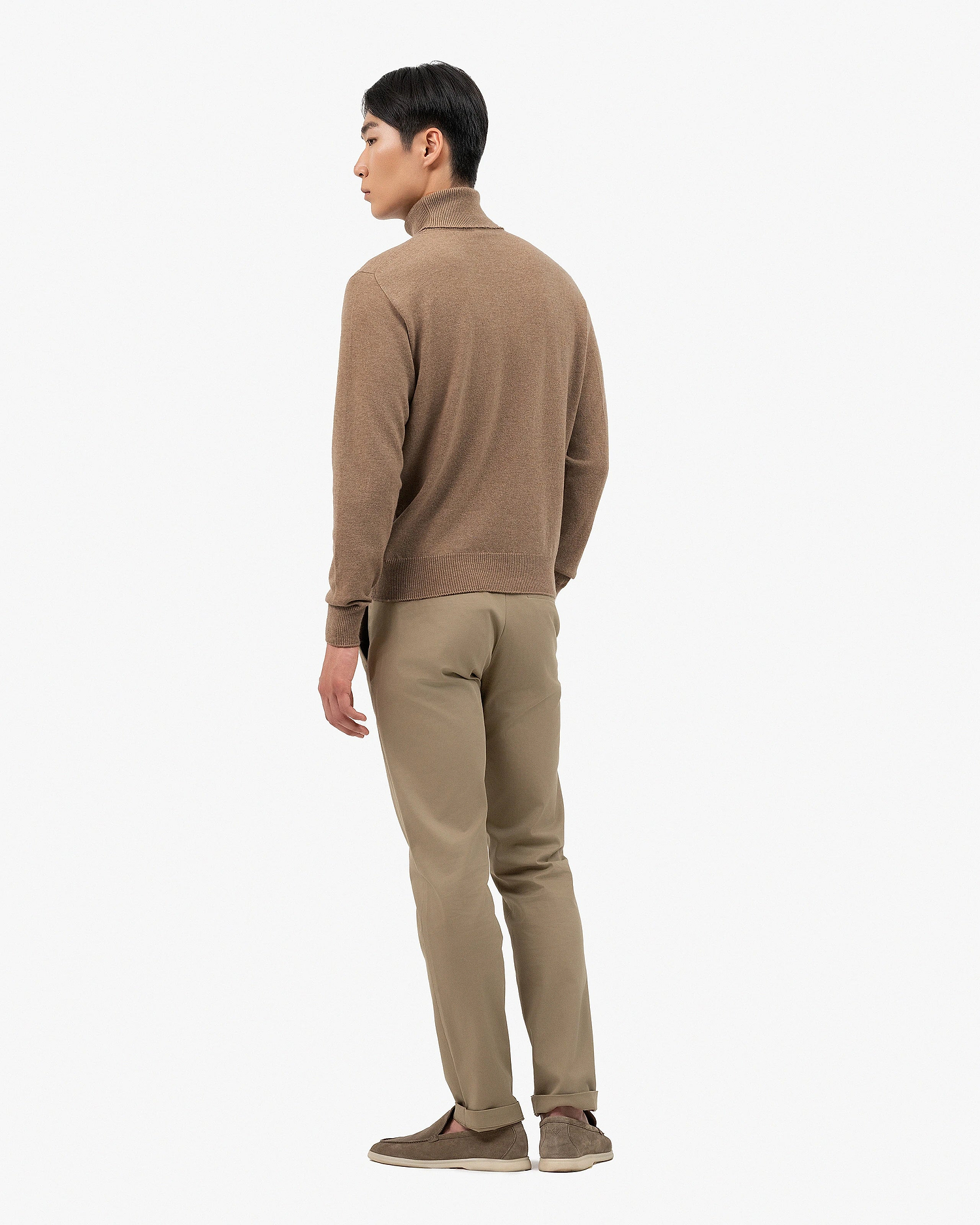 Men's Saxon Turtleneck Sweater - Hazelnut Merino
