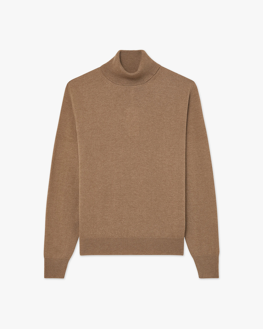 Men's Saxon Turtleneck Sweater - Hazelnut Merino