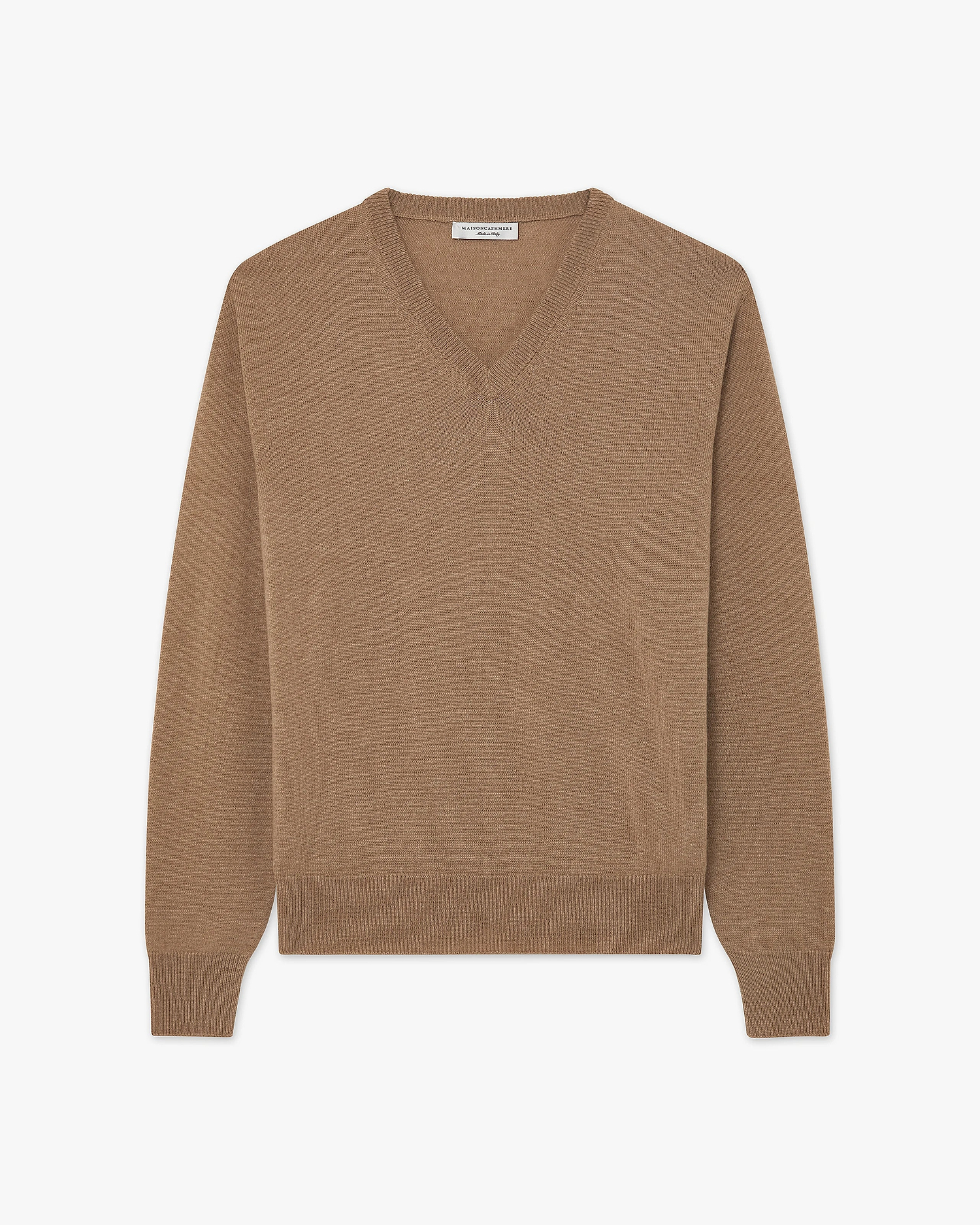 Men's Saxon V-Neck Sweater - Hazelnut Merino