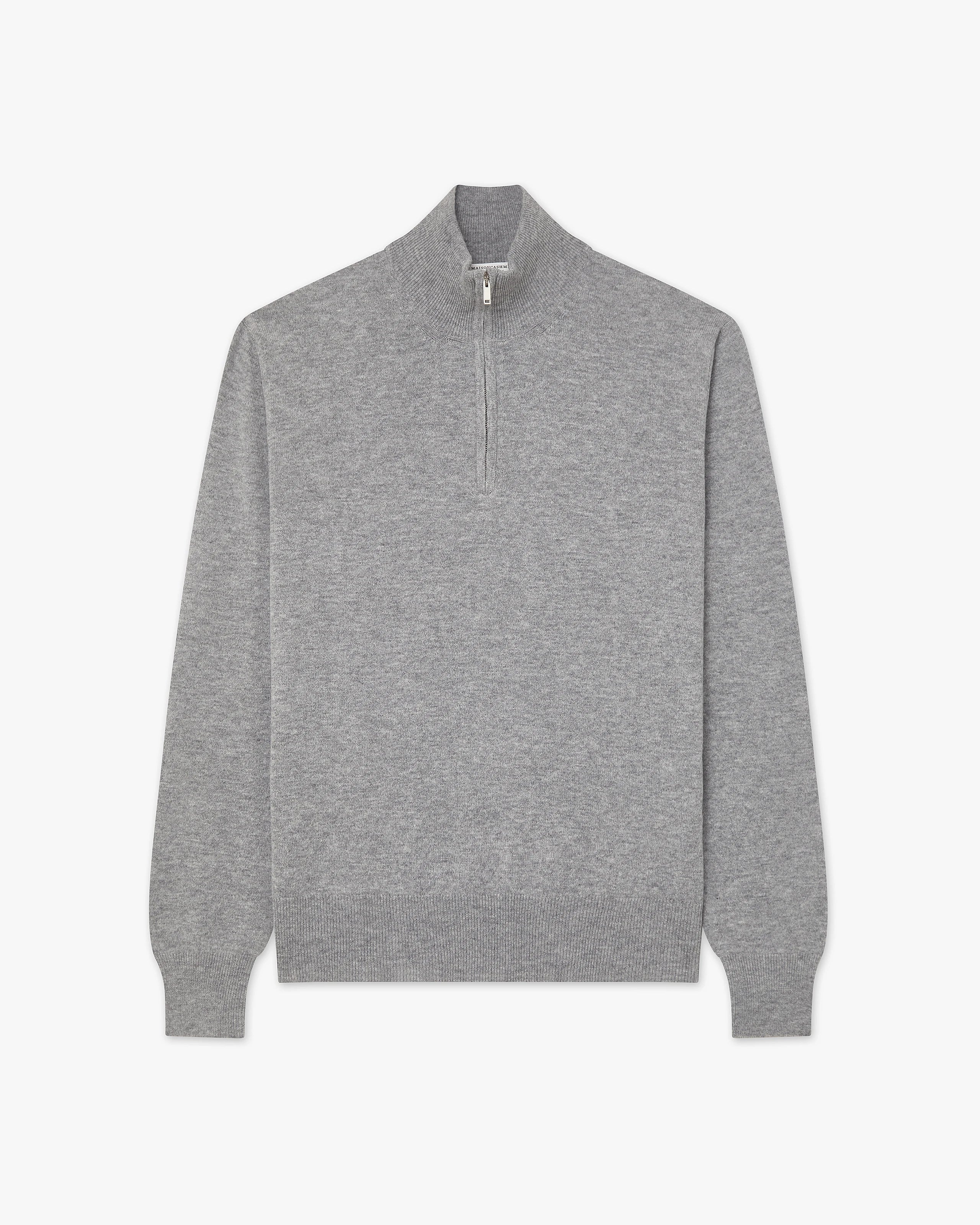 Men's Saxon Half-Zip Mock Neck - Medium Grey Merino