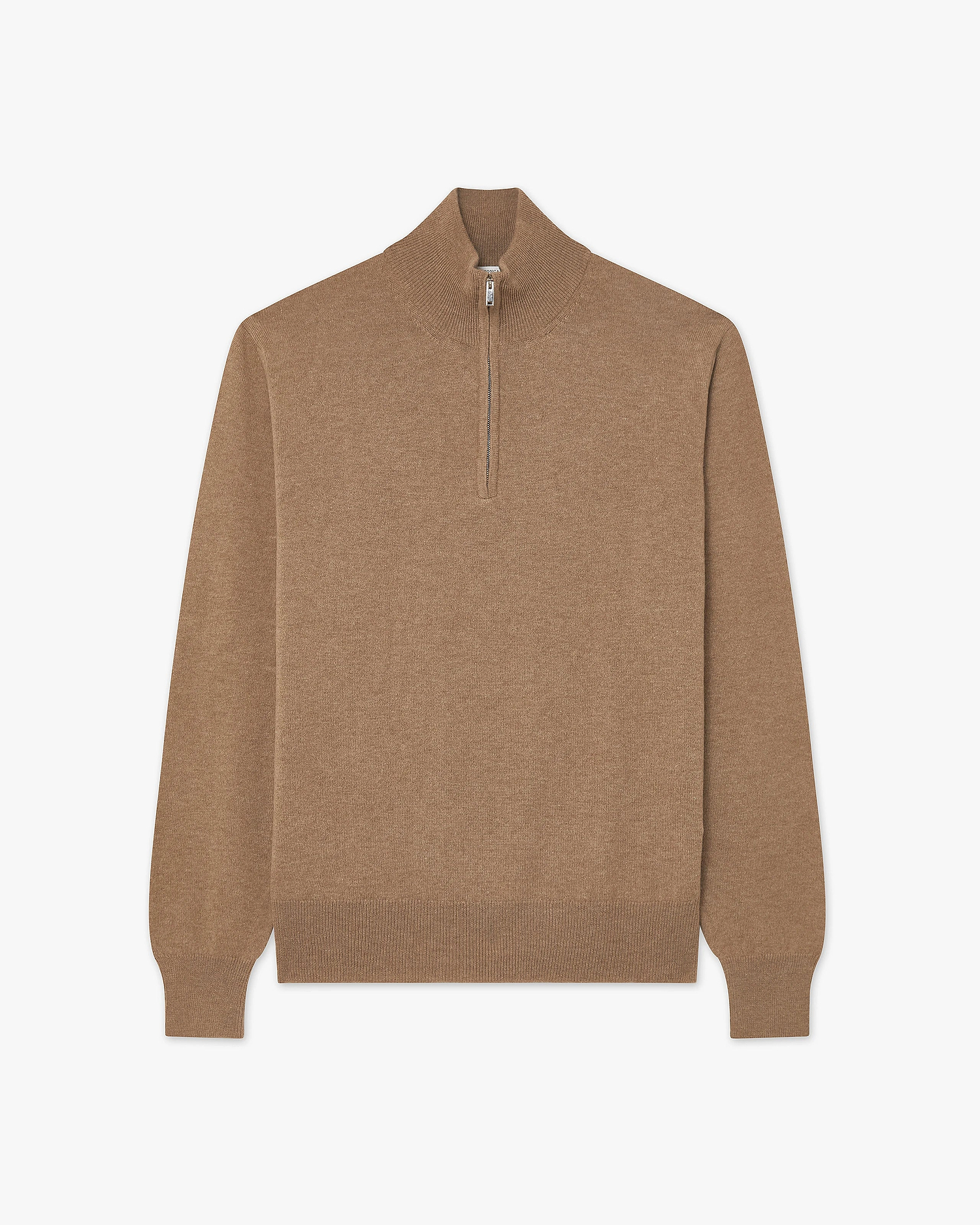 Men's Saxon Half-Zip Mock Neck - Hazelnut Merino