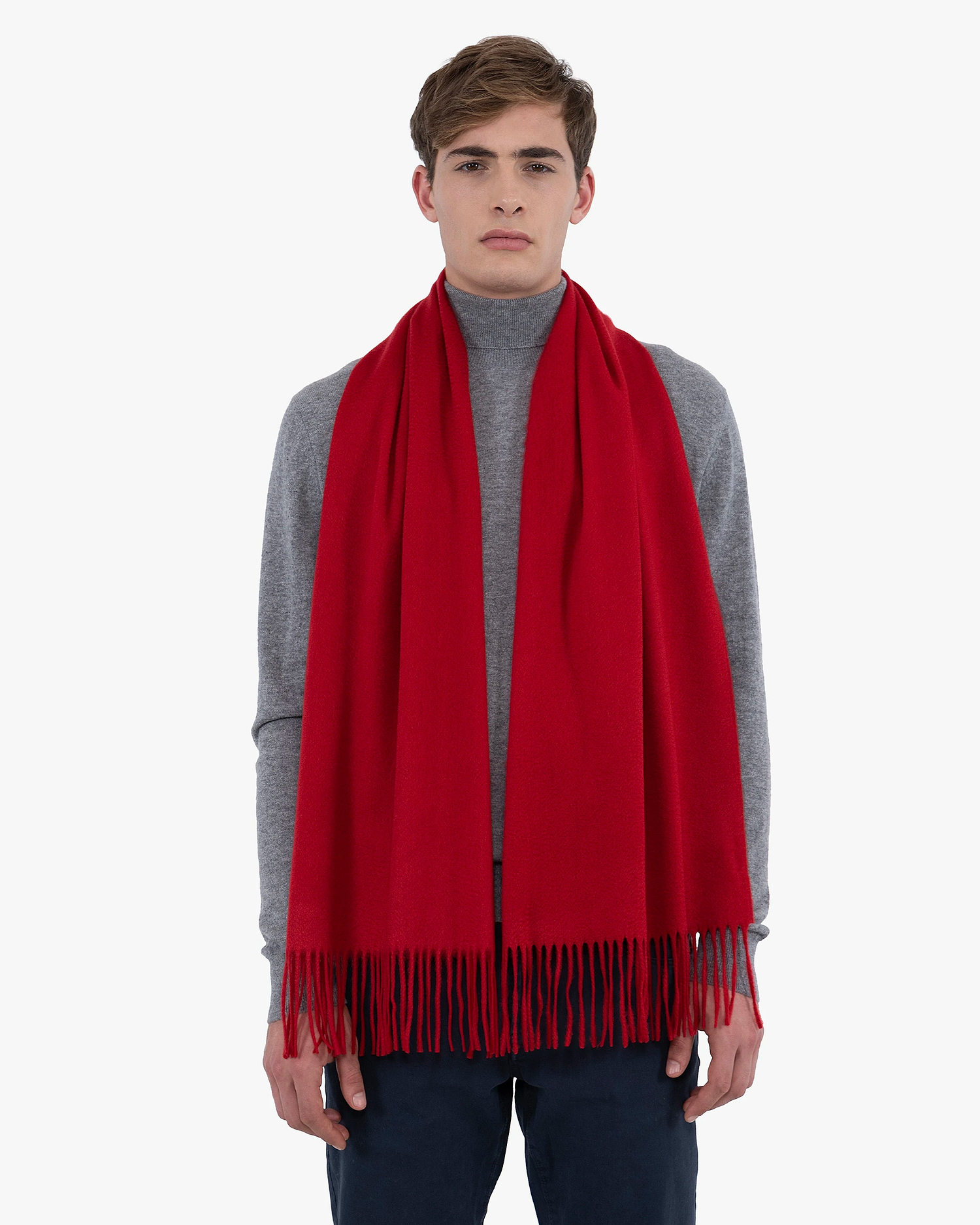 Men's Courmayeur Scarf - Red Cashmere