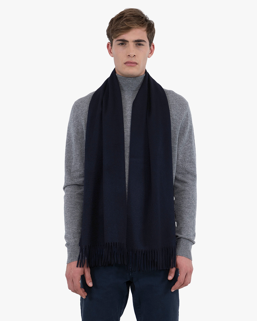 Men's Courmayeur Scarf - Blue Cashmere