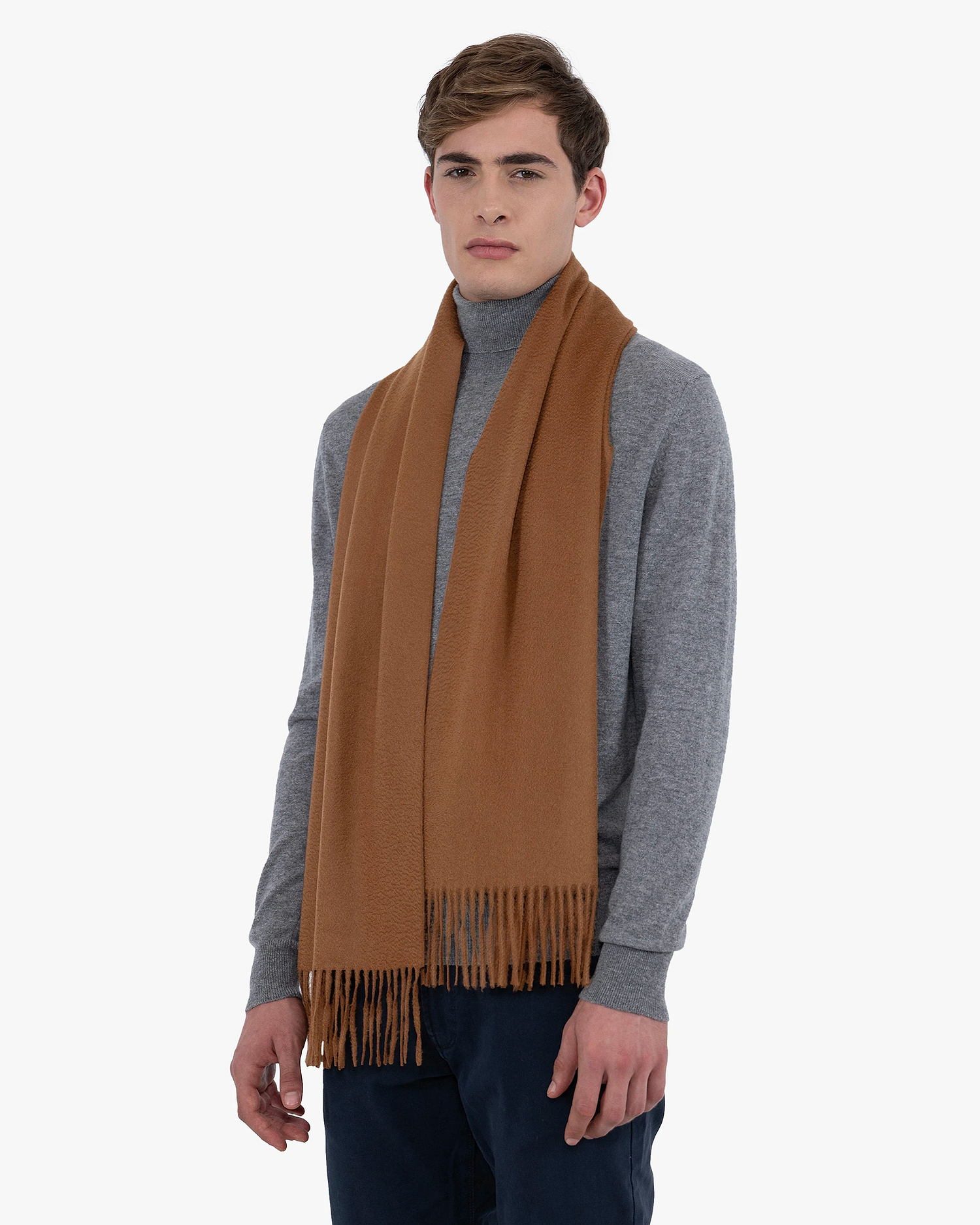 Men's Courmayeur Scarf - Brown Cashmere