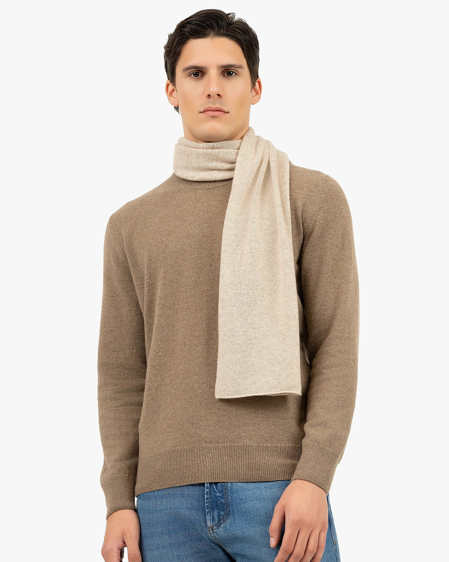 Men's Essential Scarf - Beige Cashmere
