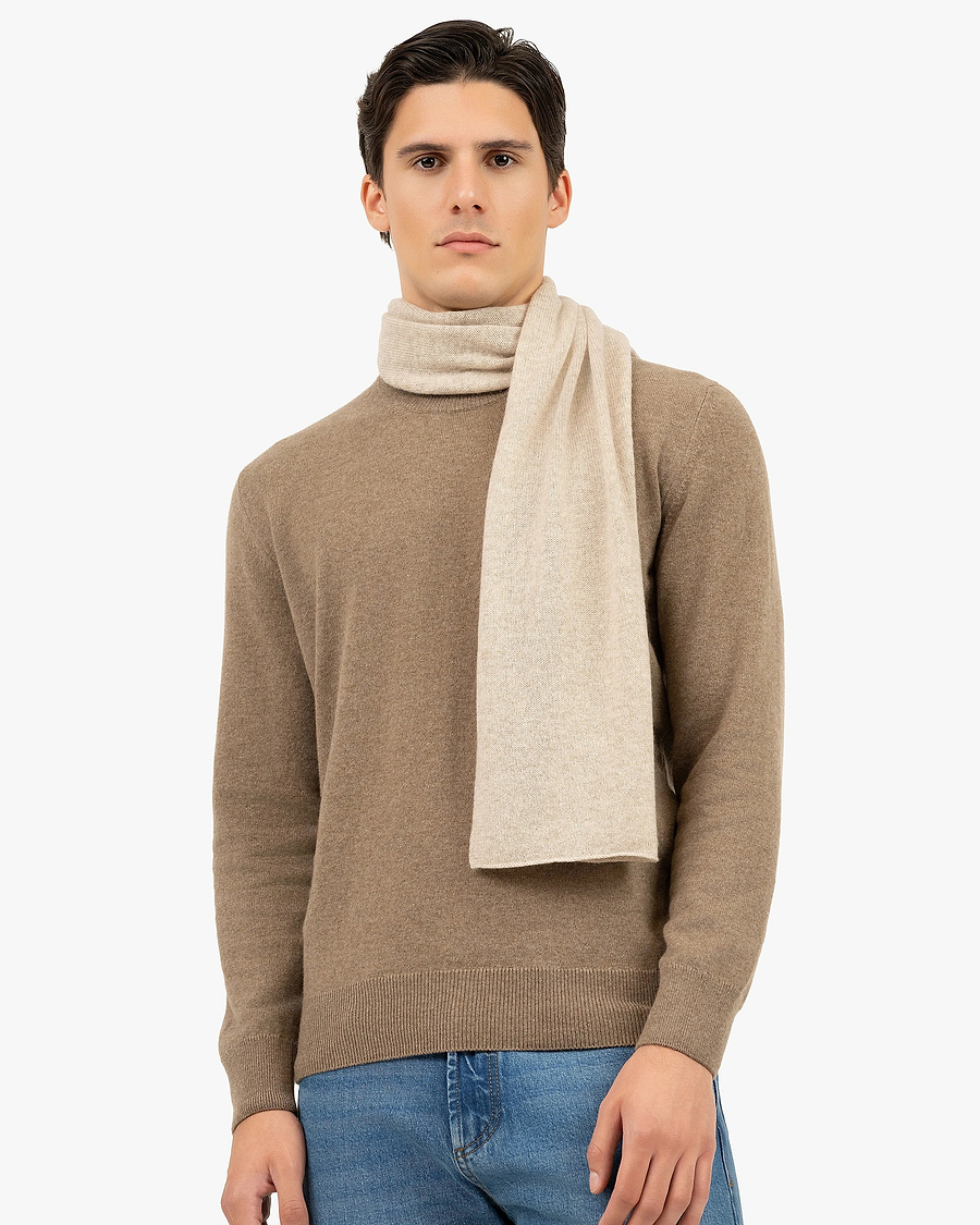 Men's Essential Scarf - Beige Cashmere