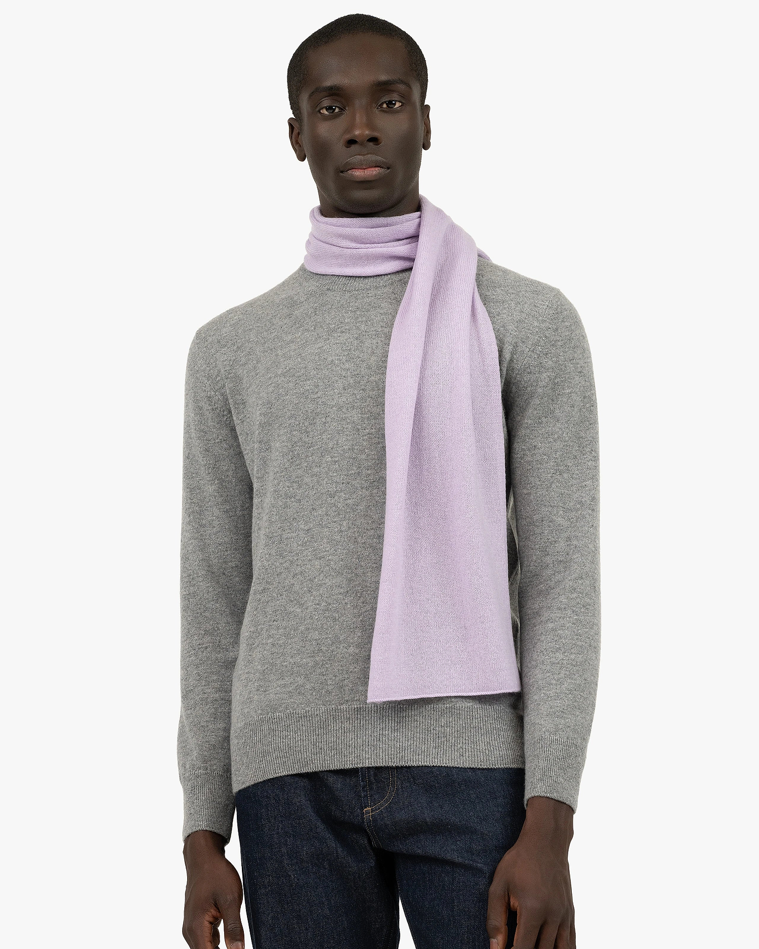 Men's Essential Scarf - Lilac Cashmere