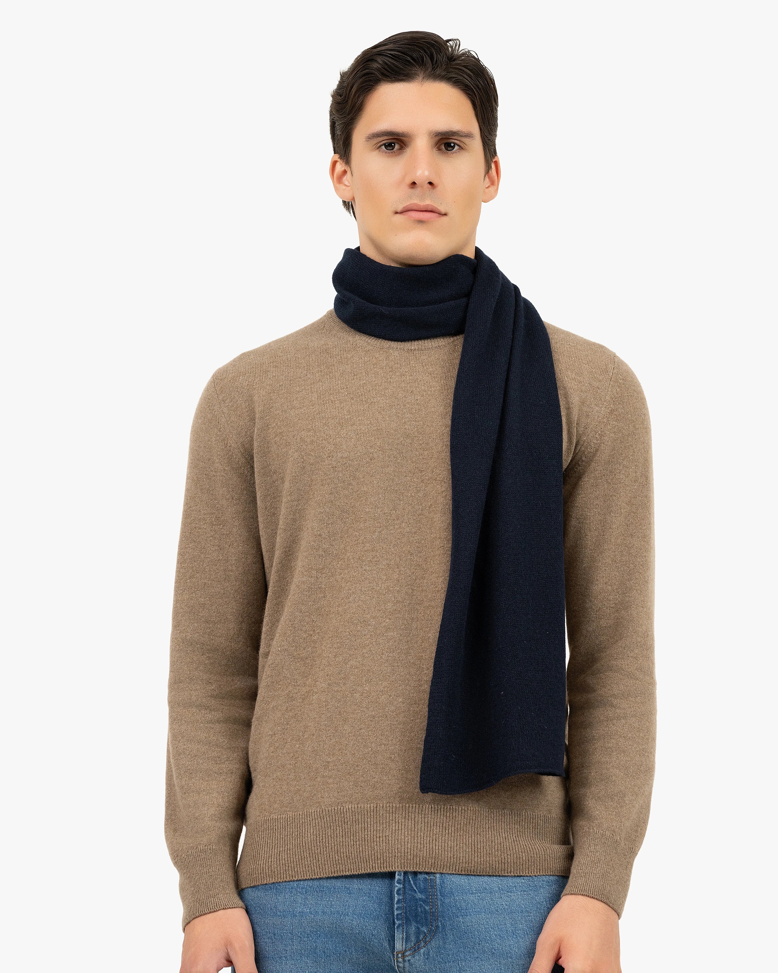 Men's Essential Scarf - Night Blue Cashmere