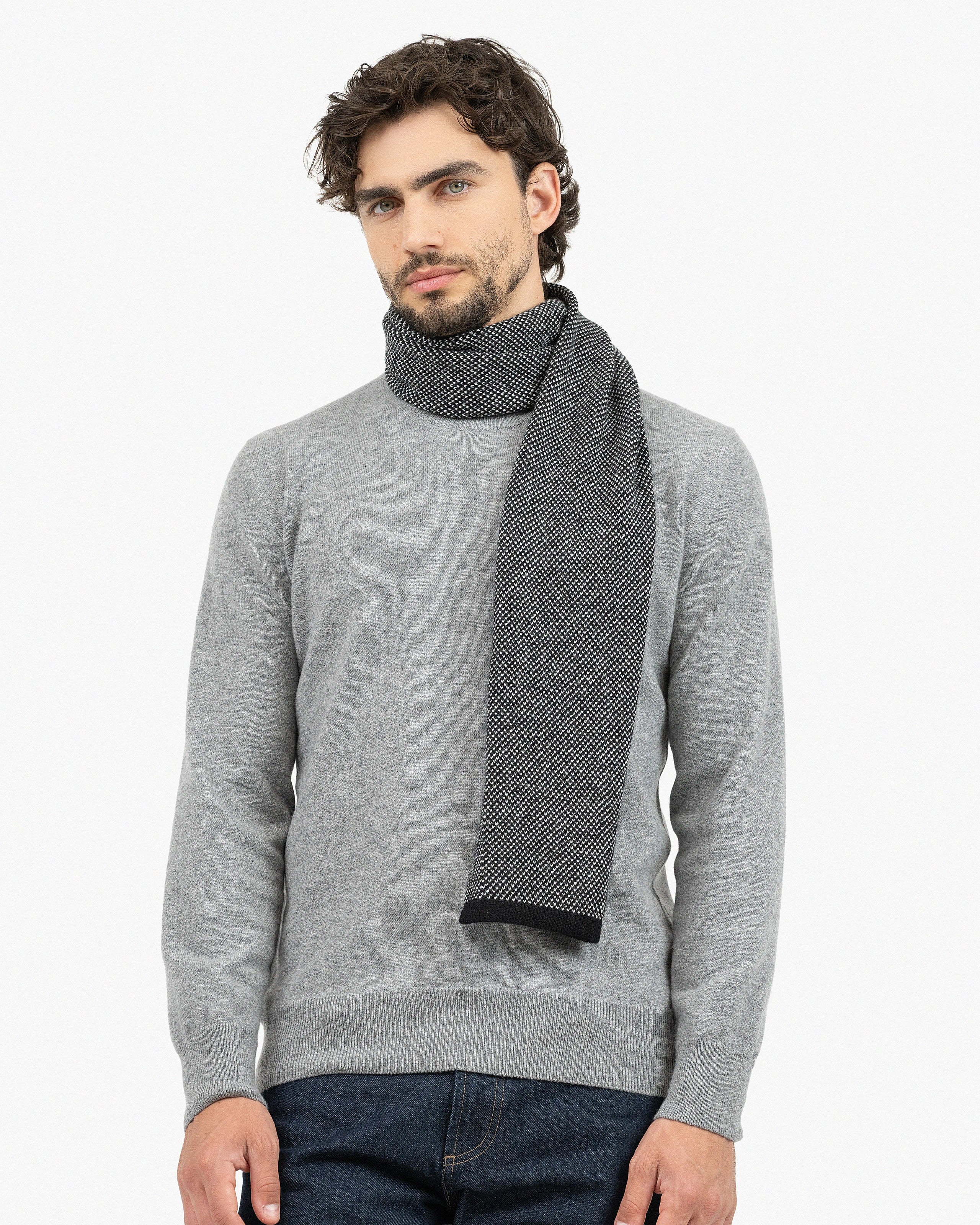 Men's San Carlo Scarf - Black Cashmere