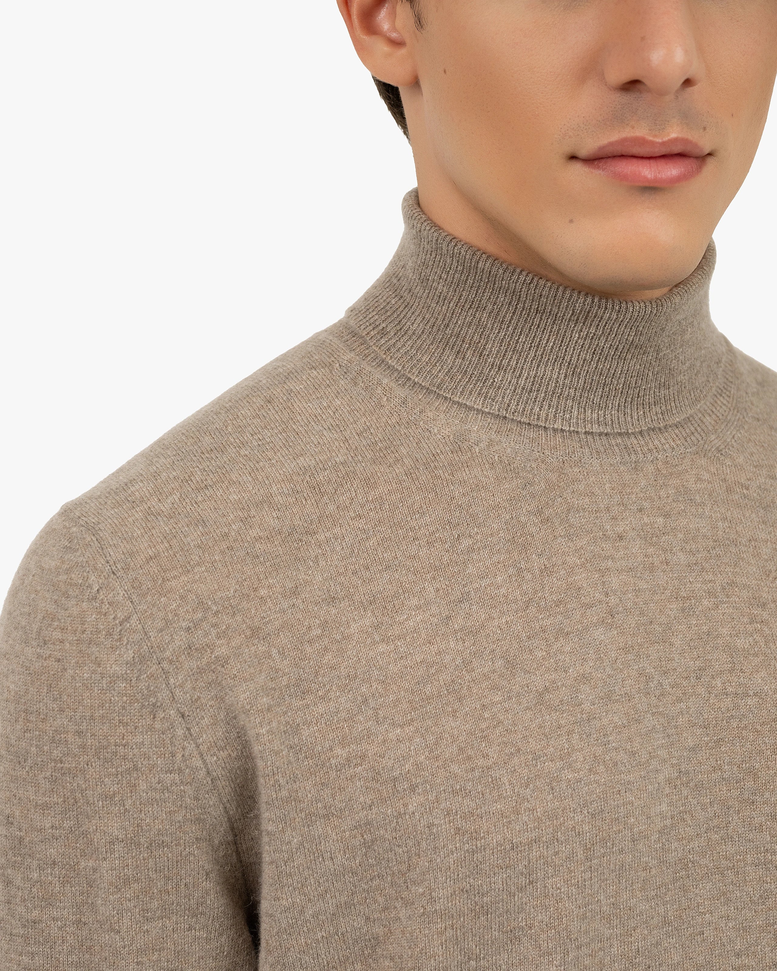 Men's Sevile Turtleneck Sweater - Taupe Cashmere