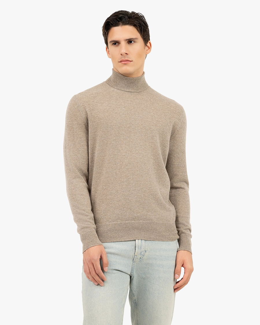 Men's Sevile Turtleneck Sweater - Taupe Cashmere