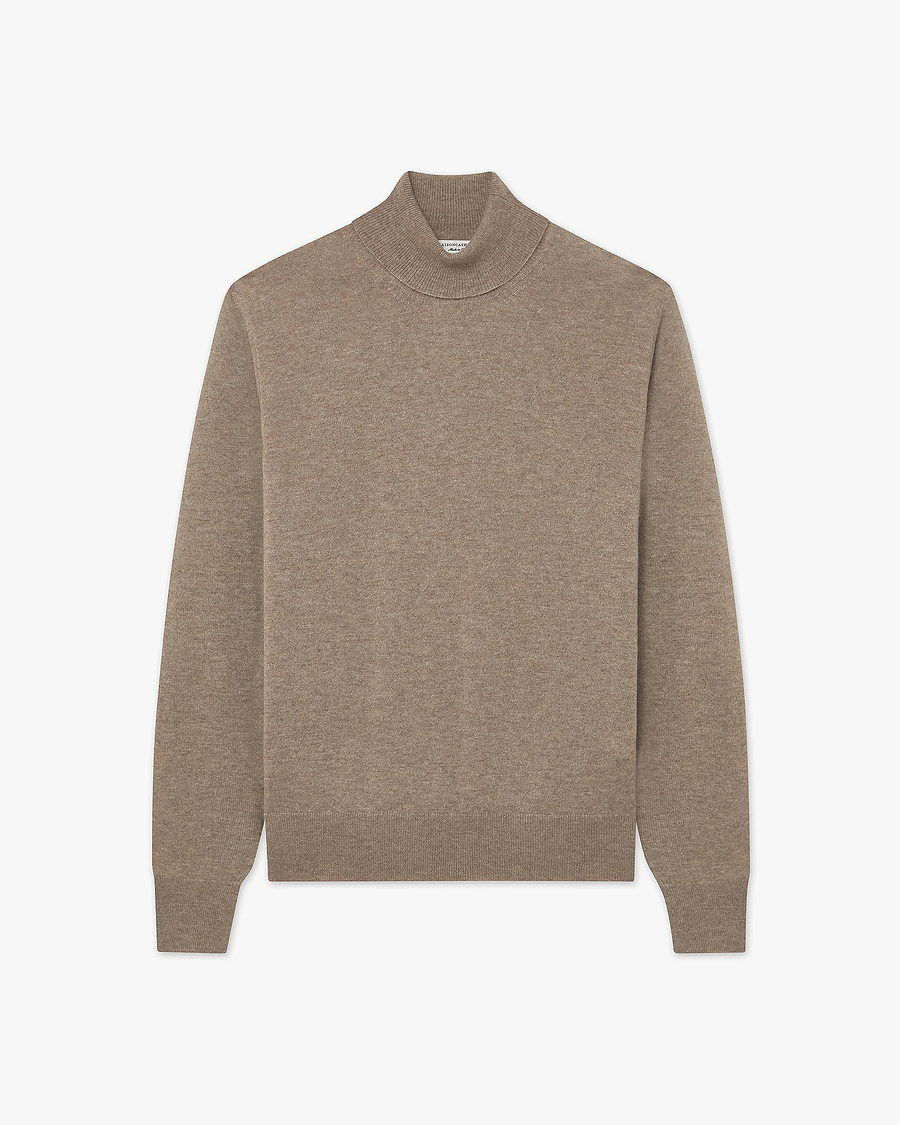 Men's Sevile Turtleneck Sweater - Taupe Cashmere
