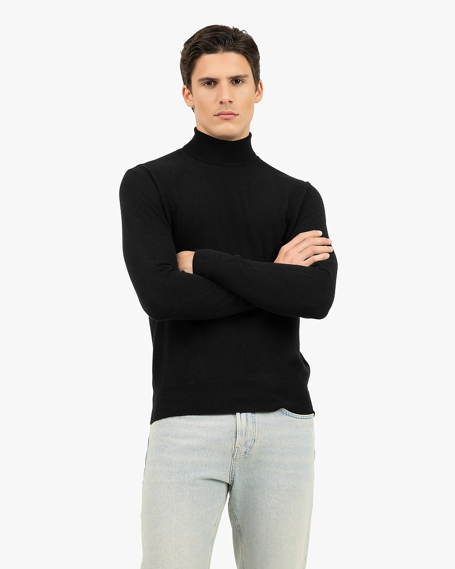 Men's Sevile Turtleneck Sweater - Black Cashmere