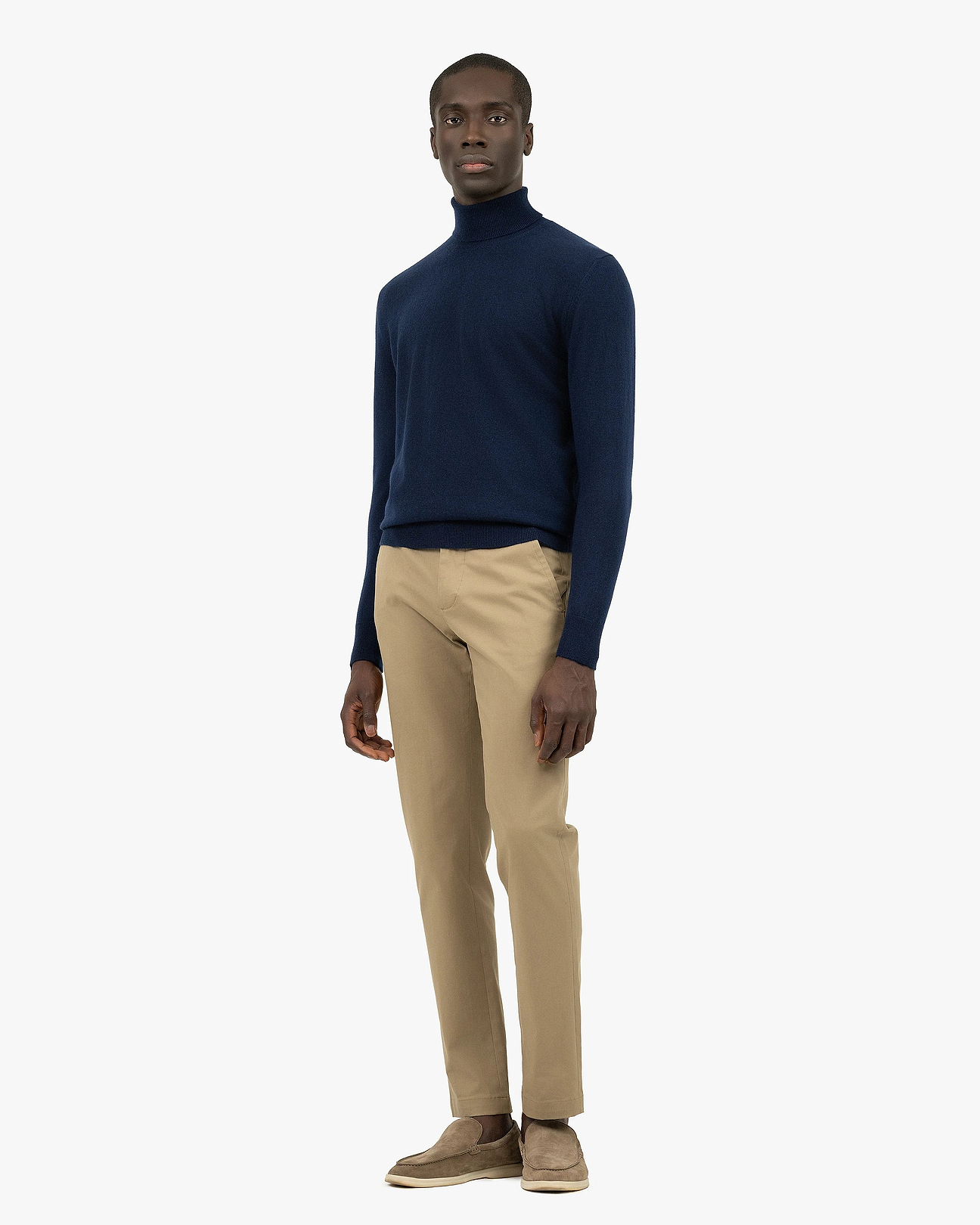 Men's Sevile Cashmere Turtleneck Sweater - Blue | MaisonCashmere
