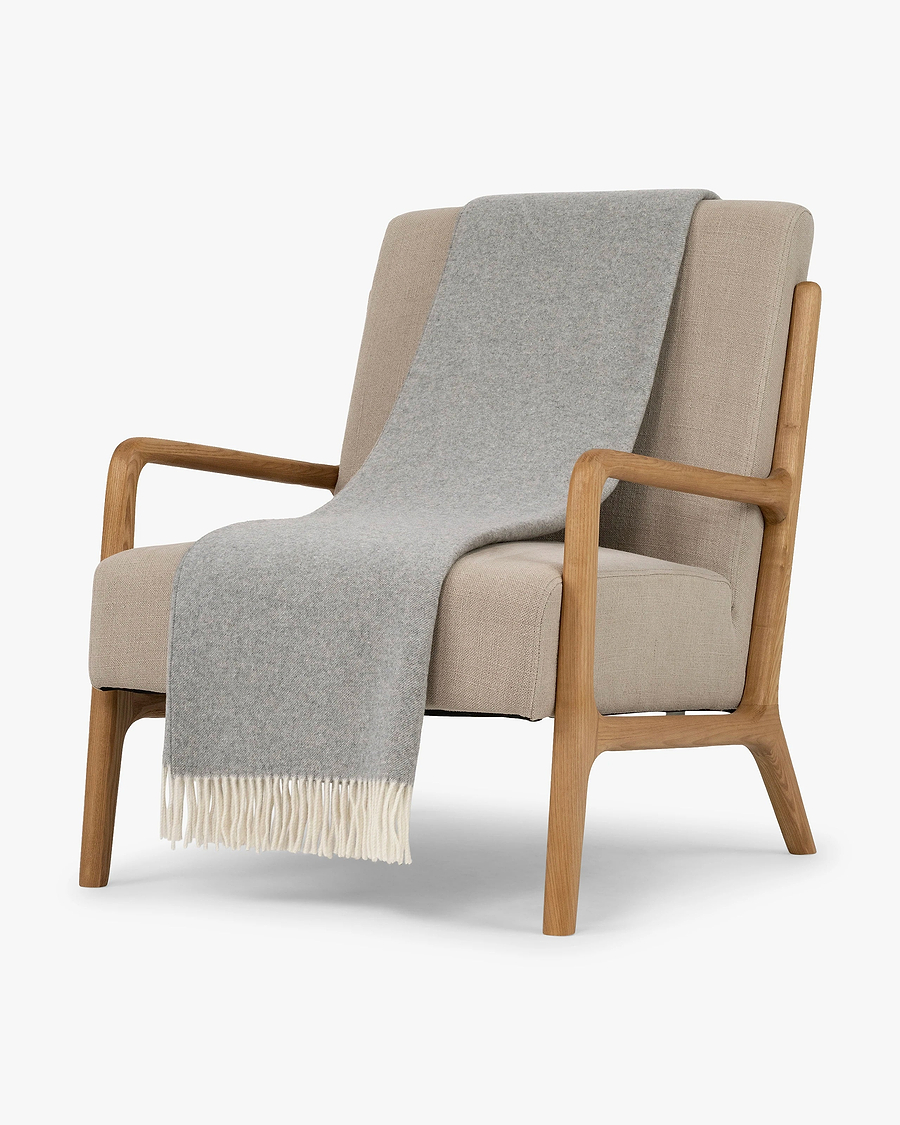 Merano Throw - Grey Merino / Cashmere