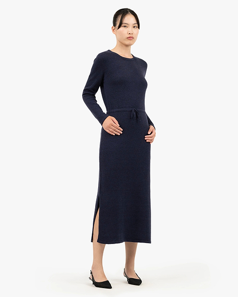 Siena Midi Dress - Blue Merino / Cashmere