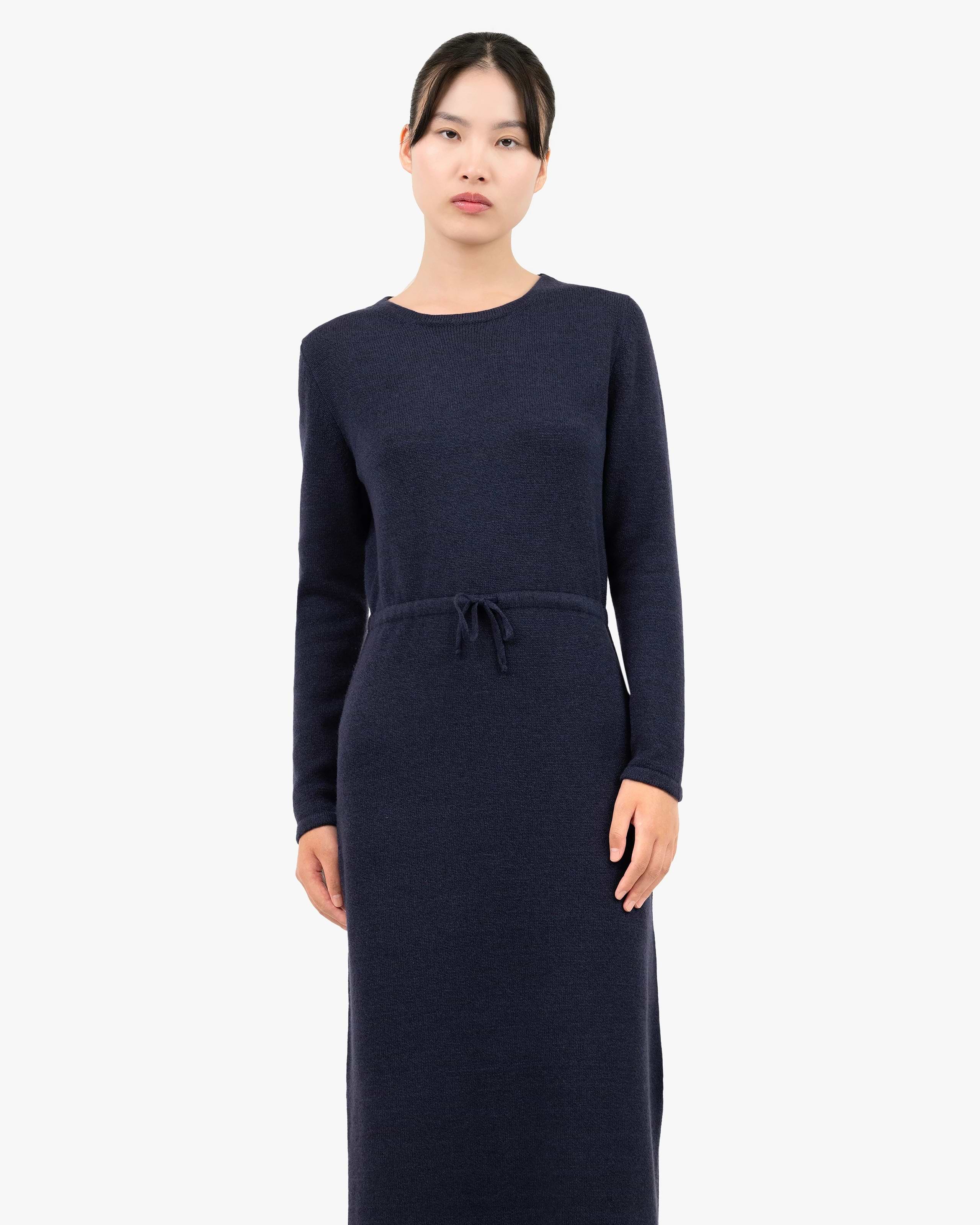 Siena Midi Dress - Blue - Merino / Cashmere - Made in Italy Siena Midi Dress - Blue - Merino / Cashmere - Made in Italy