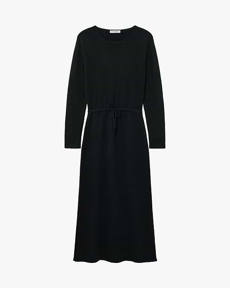 Siena Wool-Cashmere Midi Dress - Black | MaisonCashmere Siena Wool-Cashmere Midi Dress - Black | MaisonCashmere