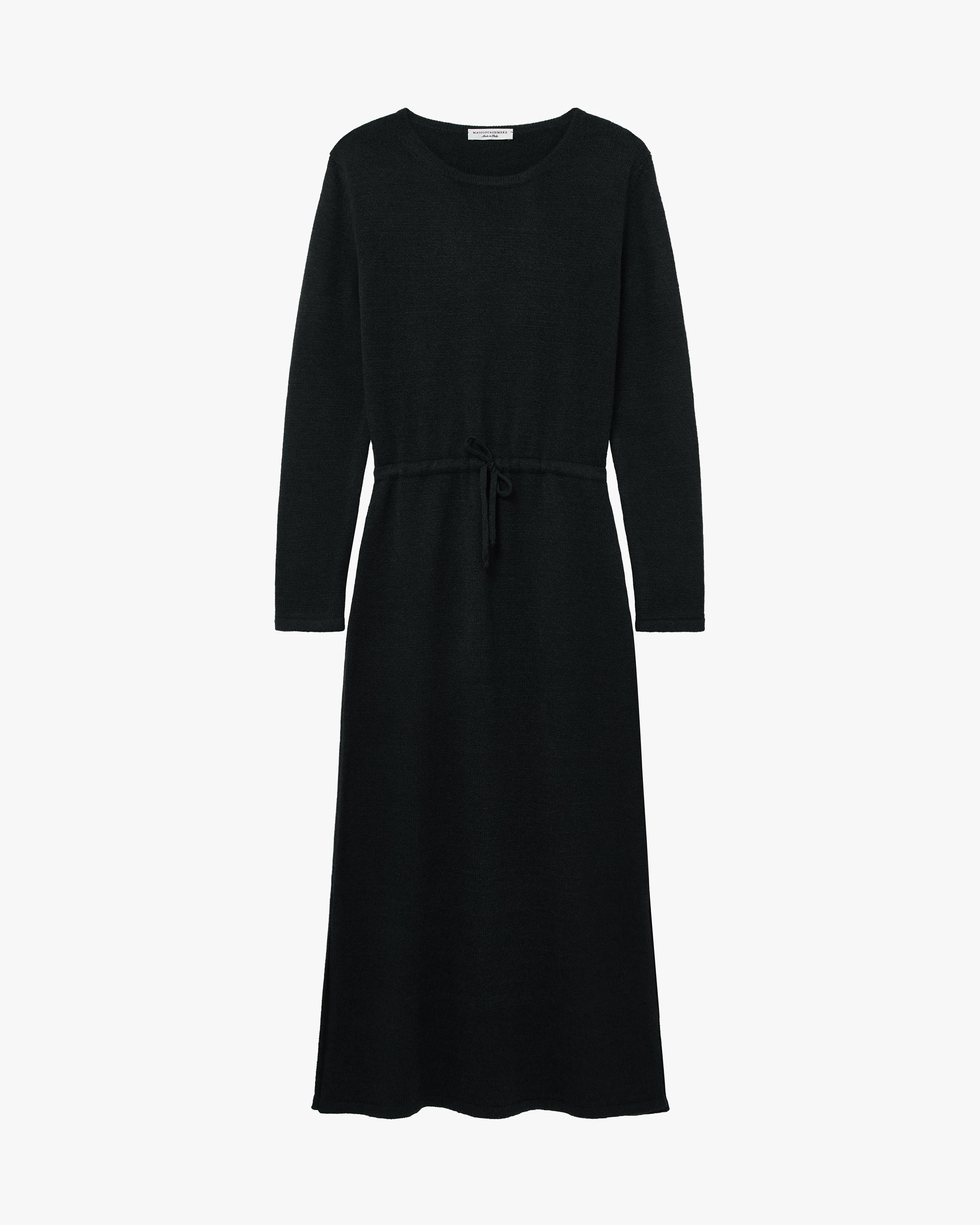 Siena Midi Dress - Black Merino / Cashmere