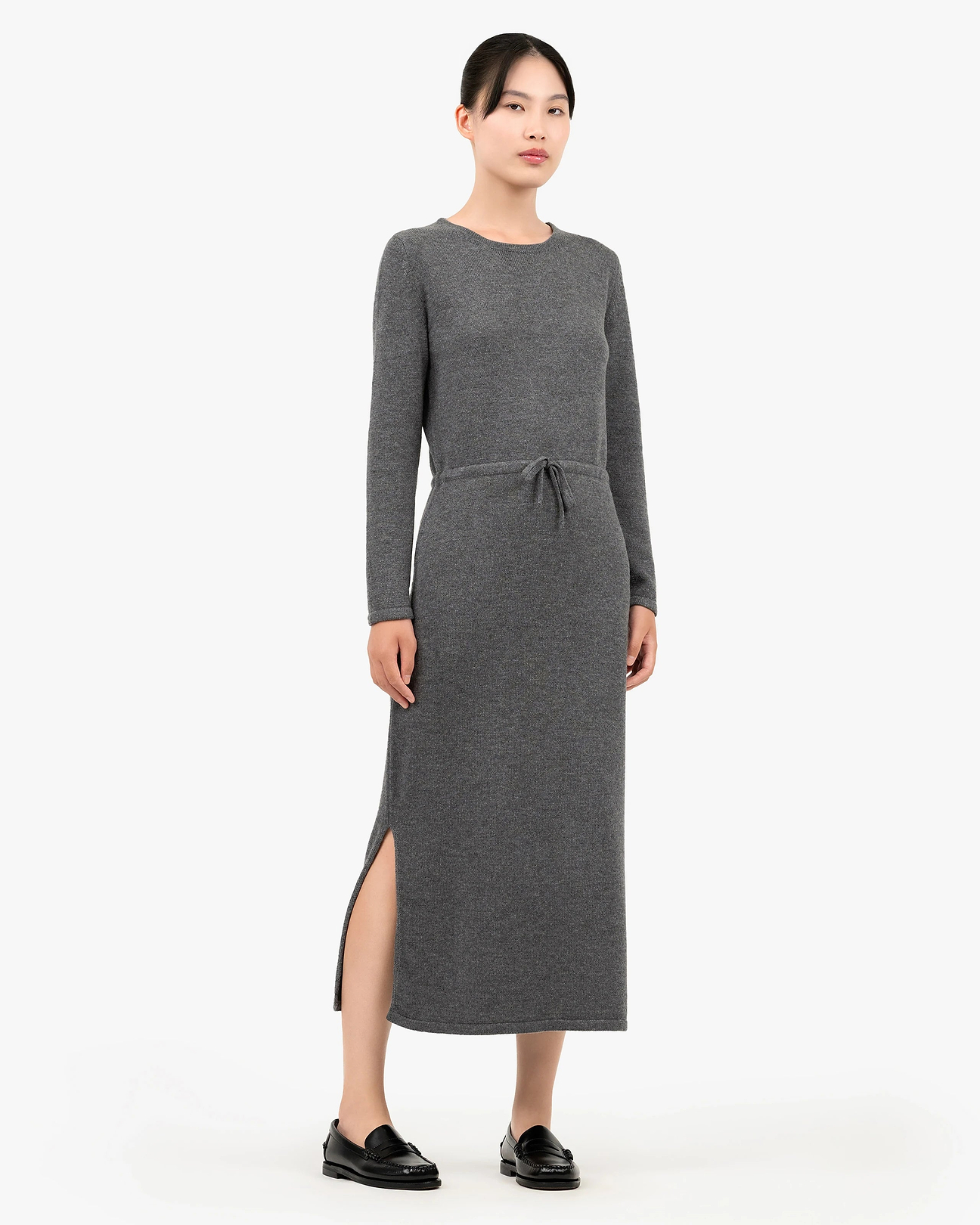 wool midi dress Siena Midi Dress - Medium Grey - Merino / Cashmere