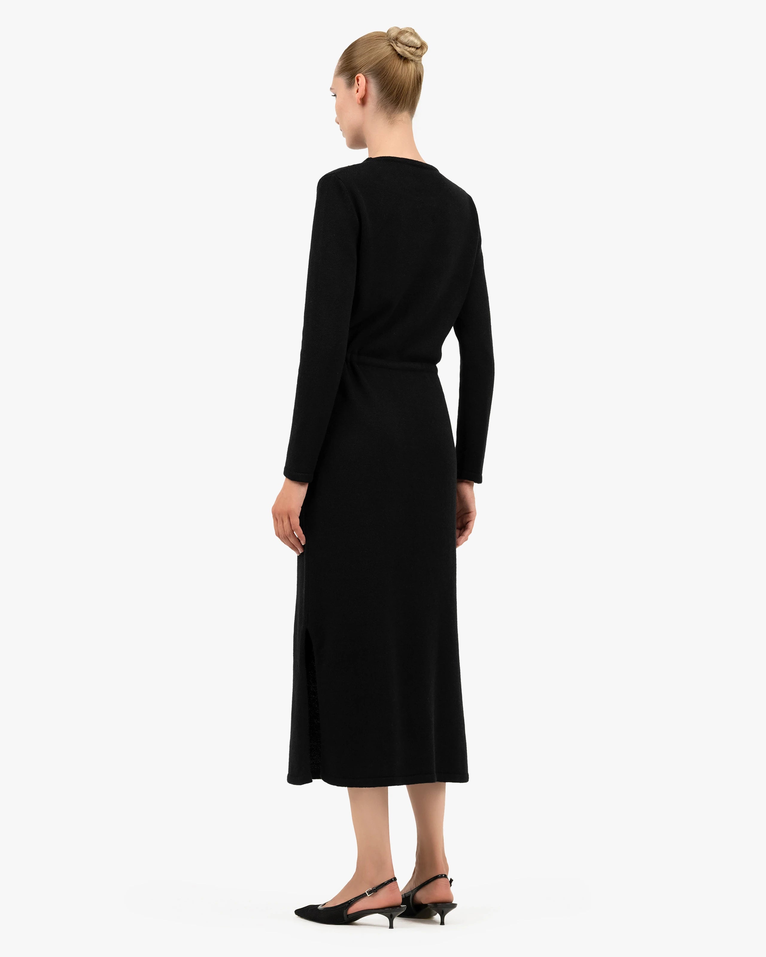 Siena Midi Dress - Black - Merino / Cashmere