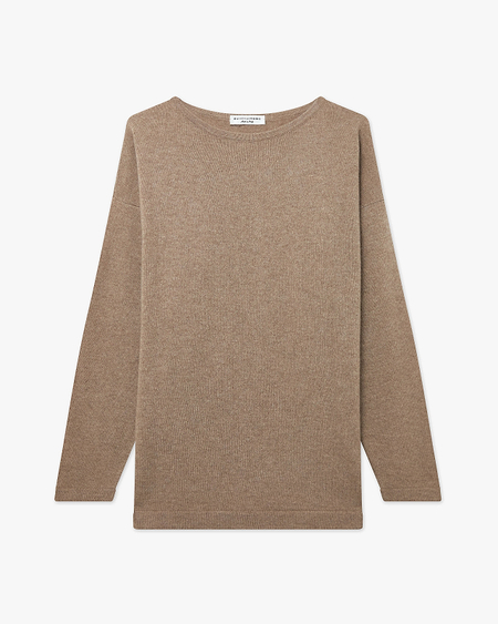 Mollis Boat Neck Sweater - Taupe Cashmere