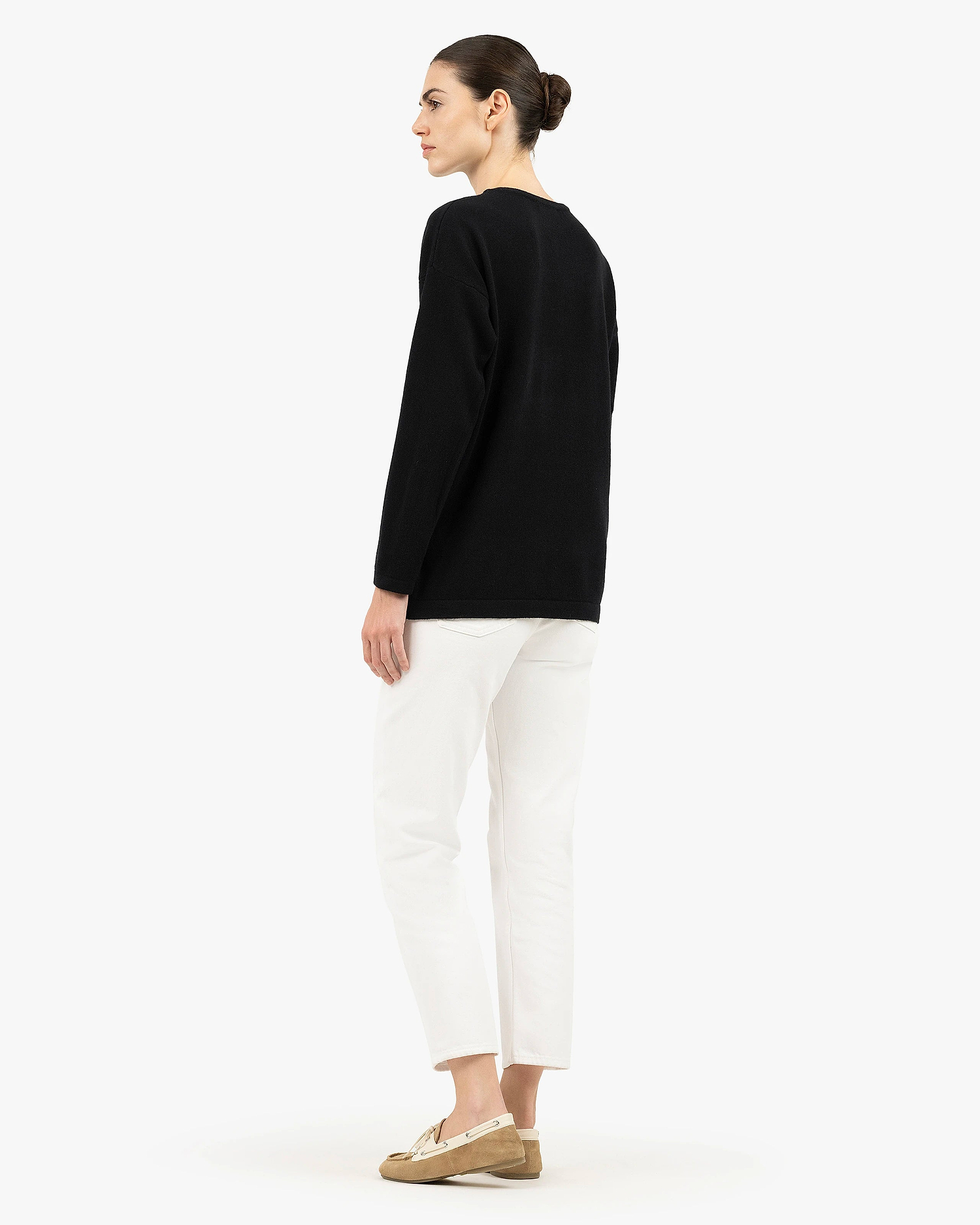 Mollis Boat Neck Sweater - Black Cashmere