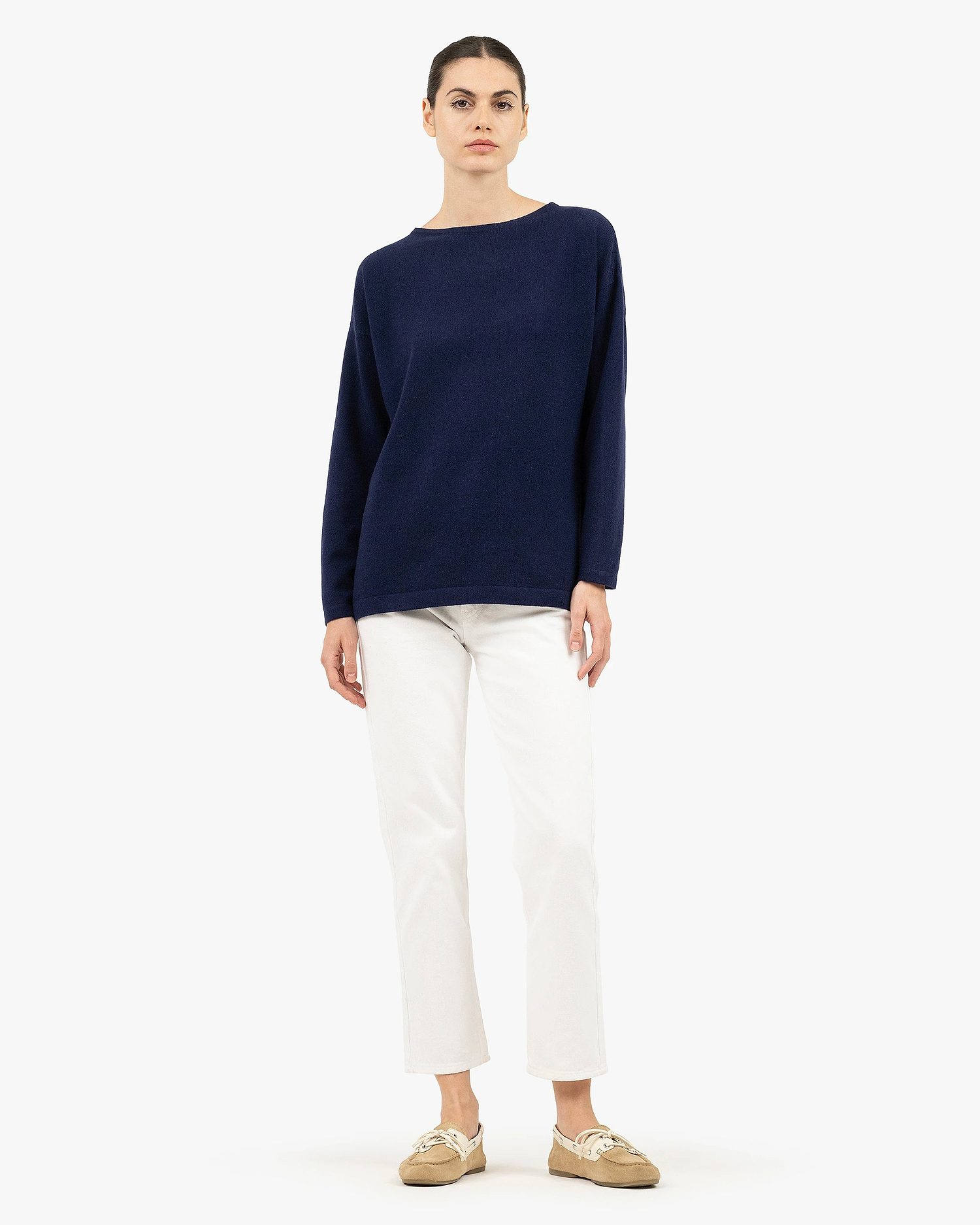 Mollis Boat Neck Sweater - Blue Cashmere