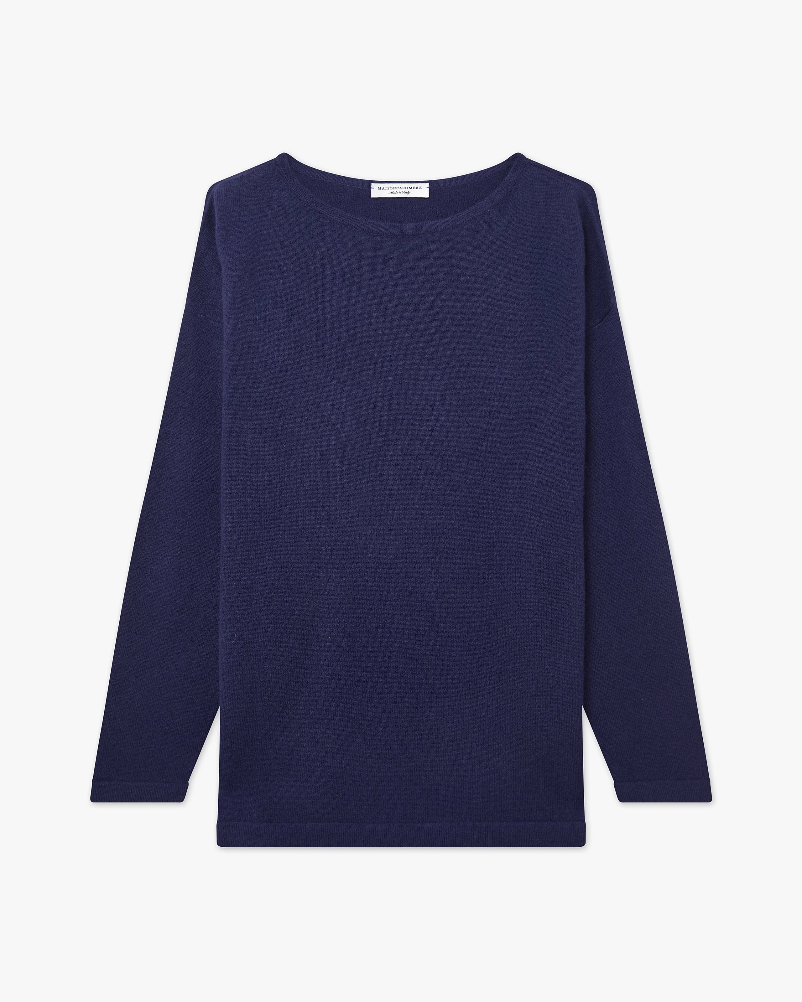 Mollis Boat Neck Sweater - Blue Cashmere