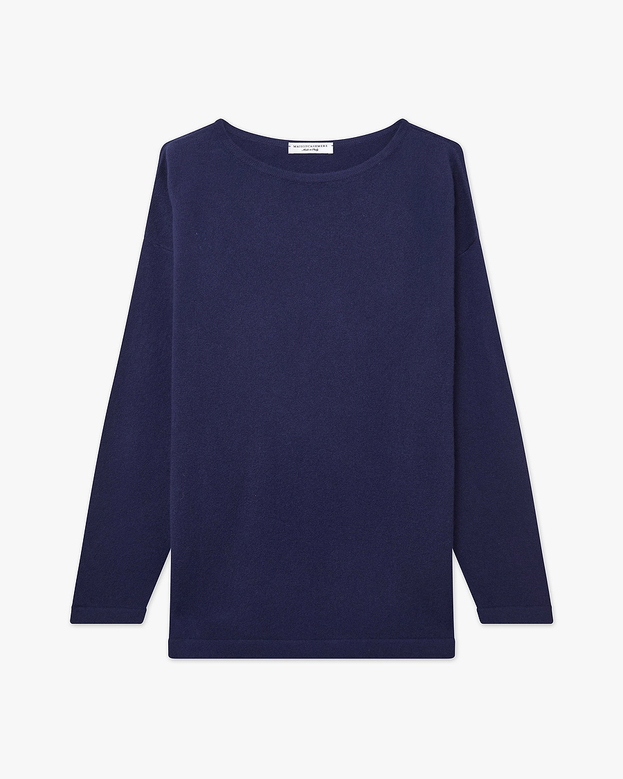 Mollis Boat Neck Sweater - Blue Cashmere
