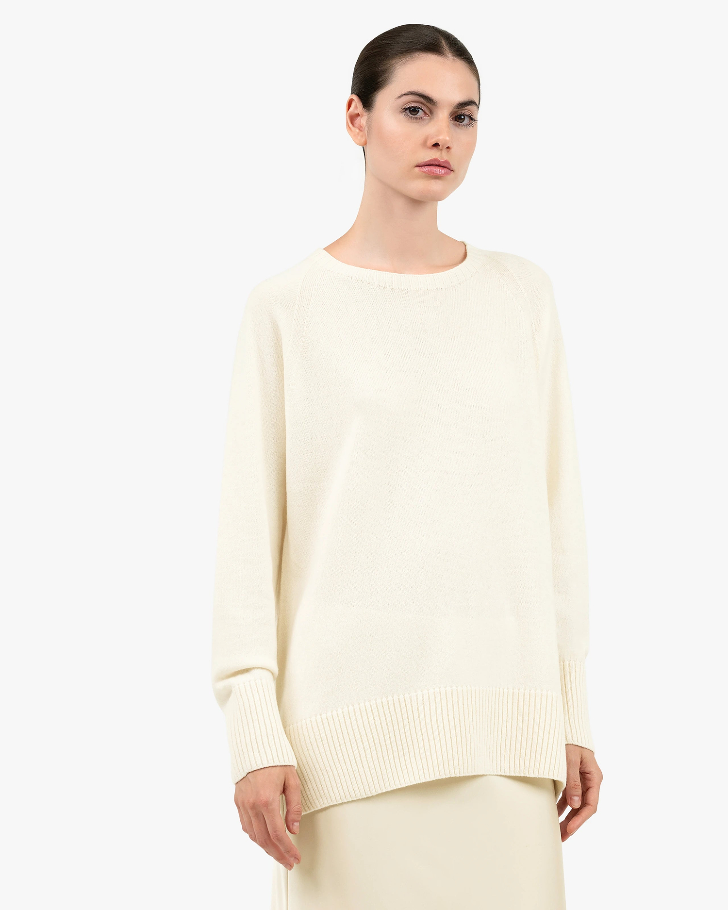 Mosel Maxi Boat Neck - White Cashmere