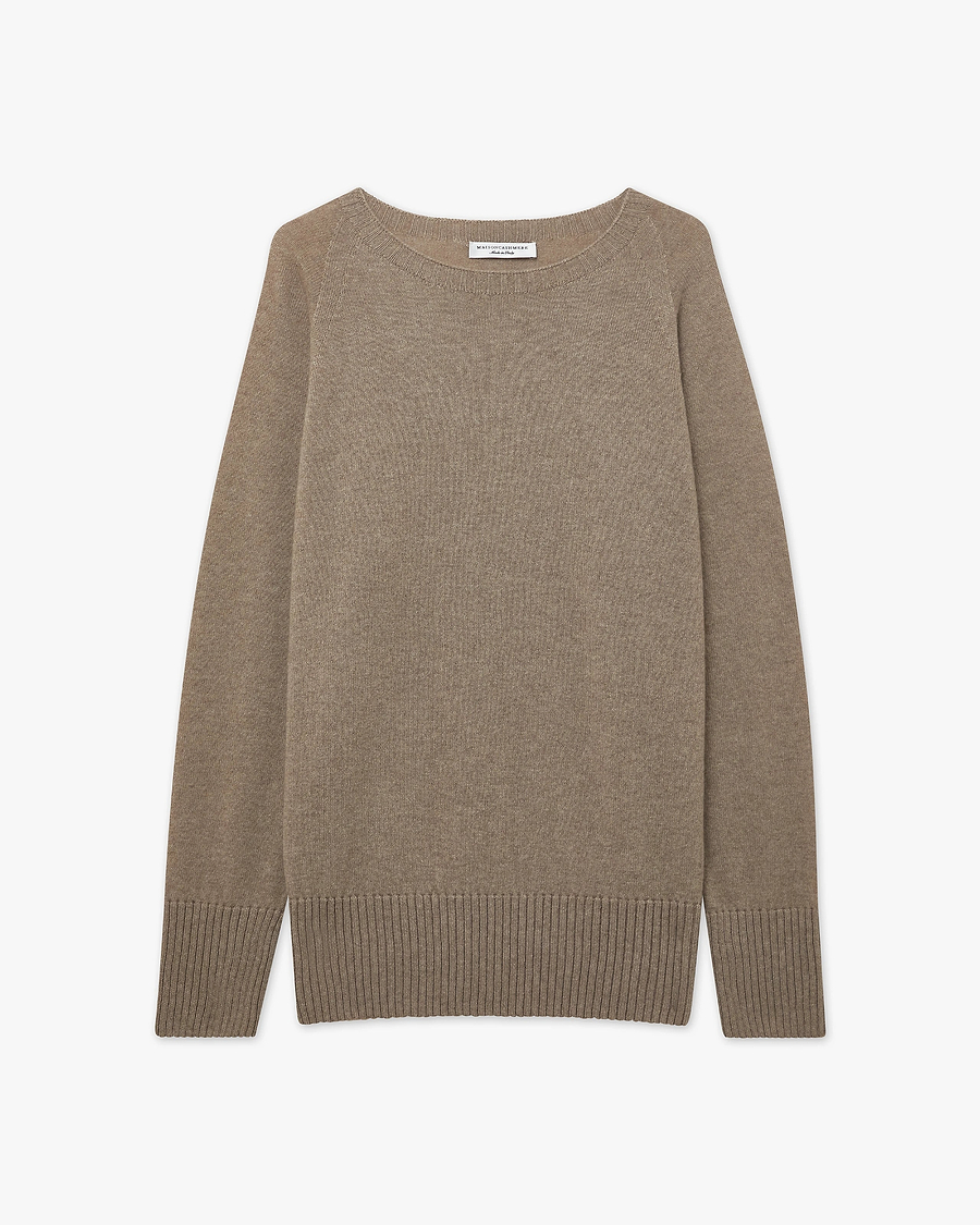 Mosel Maxi Boat Neck - Taupe Cashmere