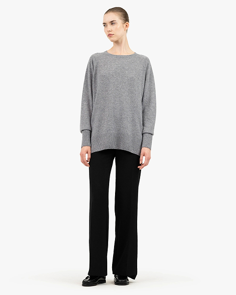 Mosel Maxi Boat Neck - Medium Grey Cashmere