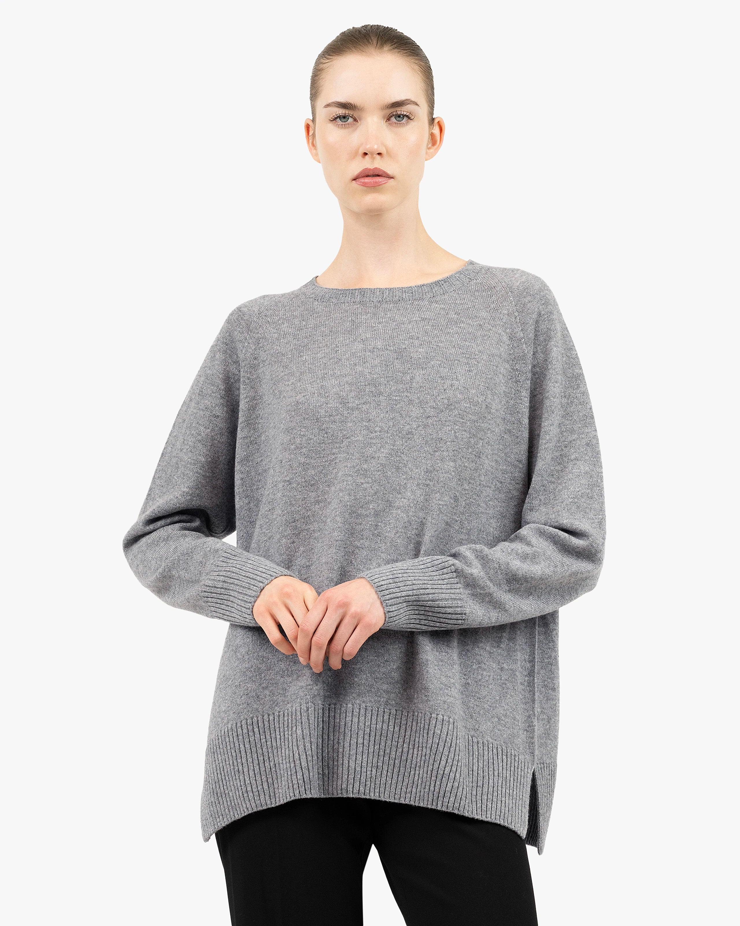 Mosel Maxi Boat Neck - Medium Grey Cashmere