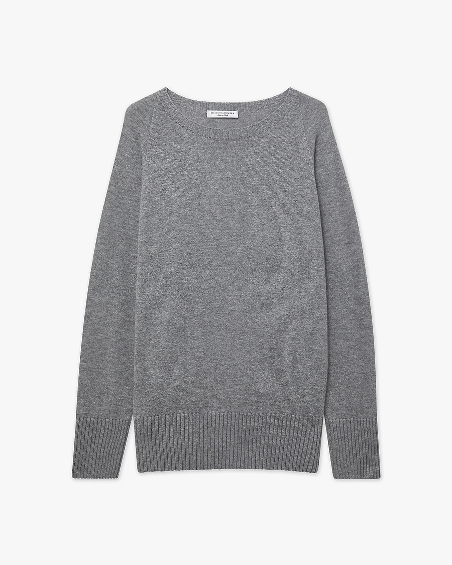 Mosel Maxi Boat Neck - Medium Grey Cashmere