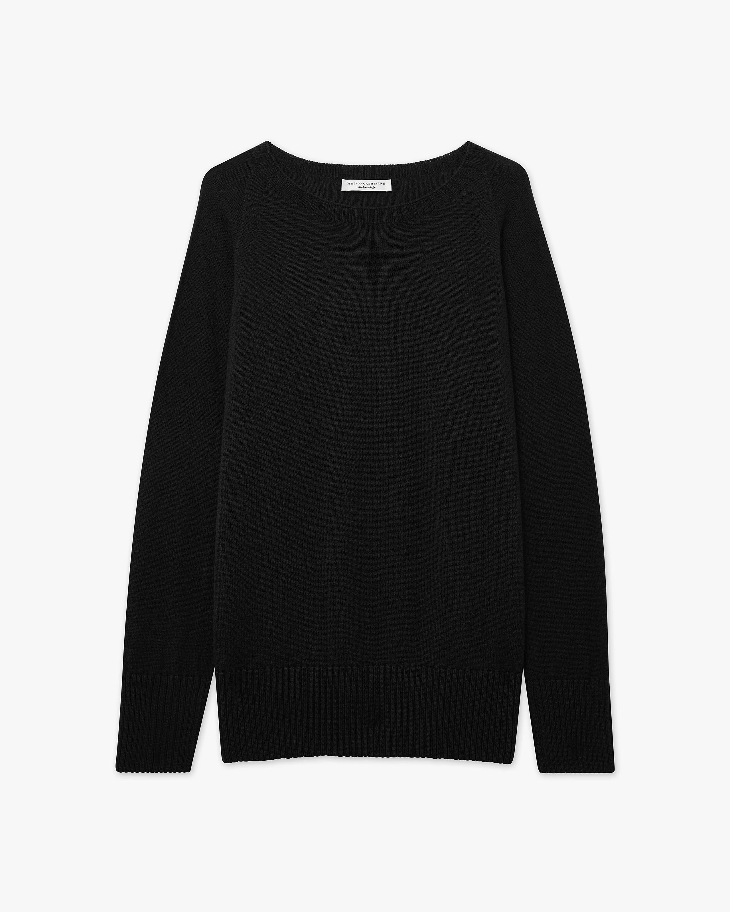 Mosel Maxi Boat Neck - Black Cashmere