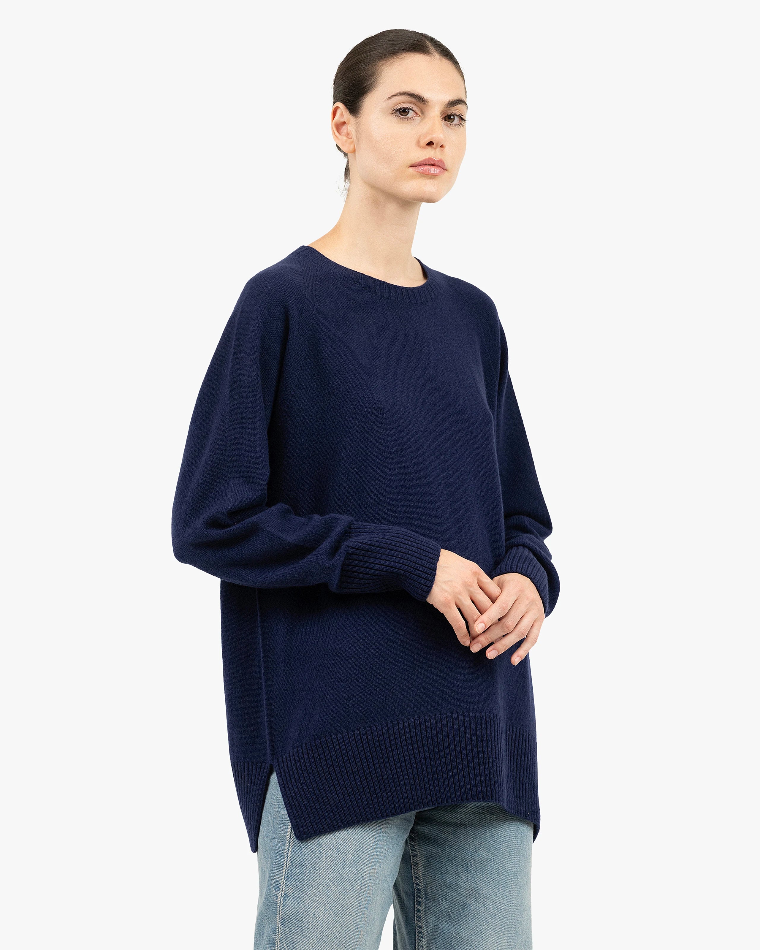 Mosel Maxi Boat Neck - Blue Cashmere