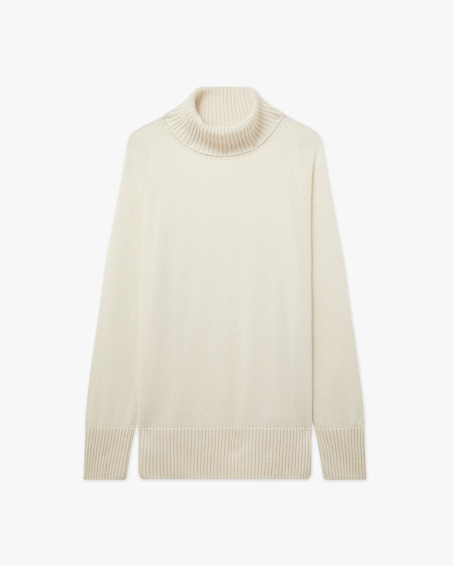 Mosel Maxi Turtleneck Sweater - White Cashmere