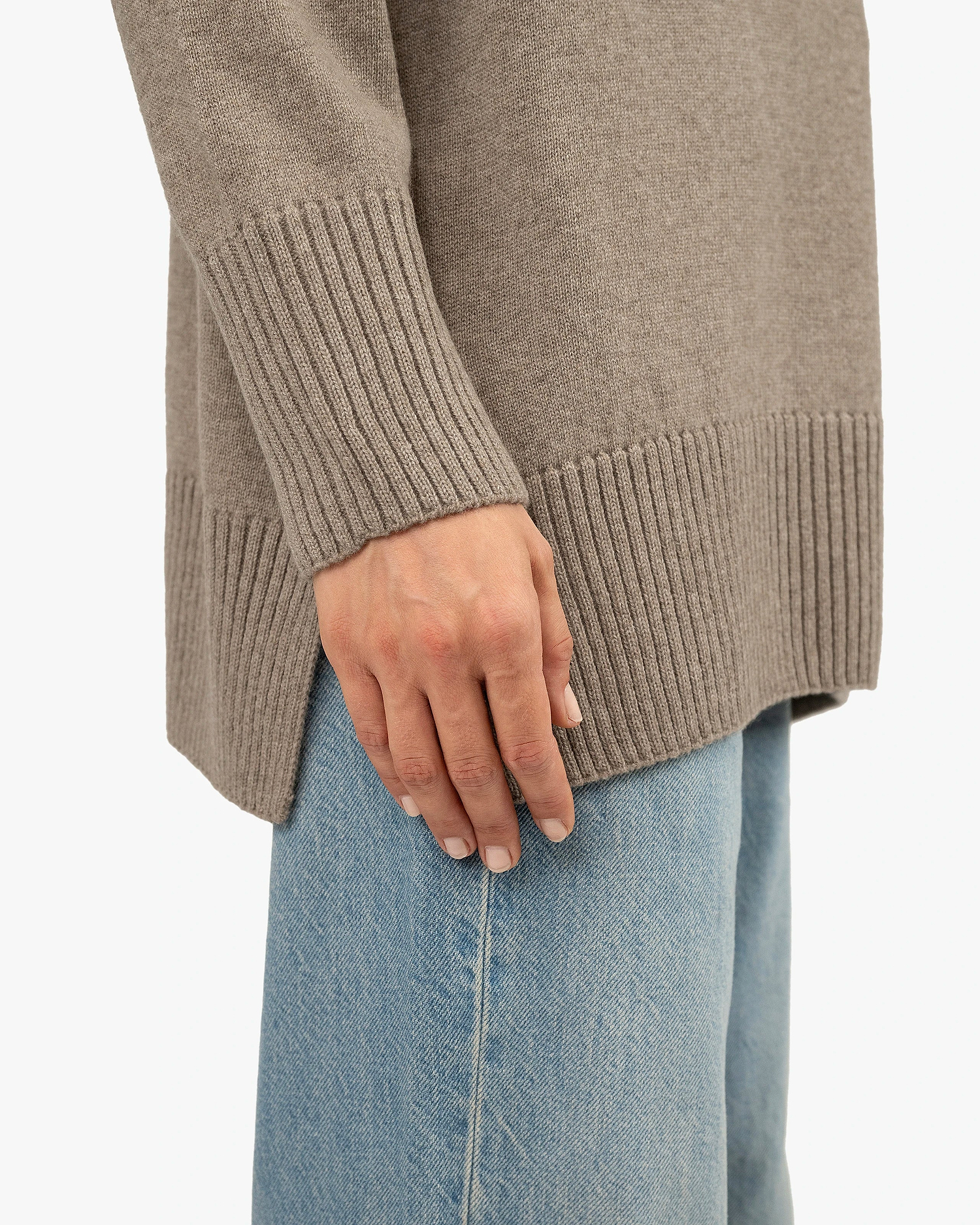 Mosel Maxi Turtleneck Sweater - Taupe Cashmere