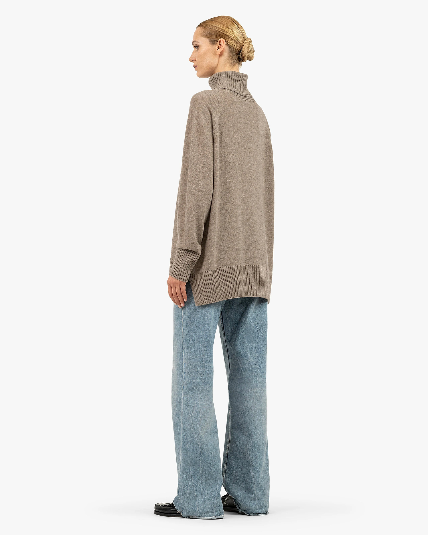 Mosel Maxi Turtleneck Sweater - Taupe Cashmere