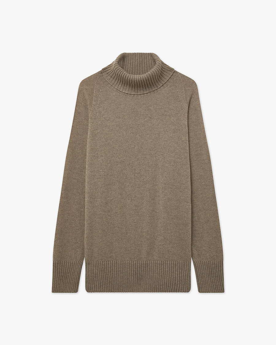 Mosel Maxi Turtleneck Sweater - Taupe Cashmere