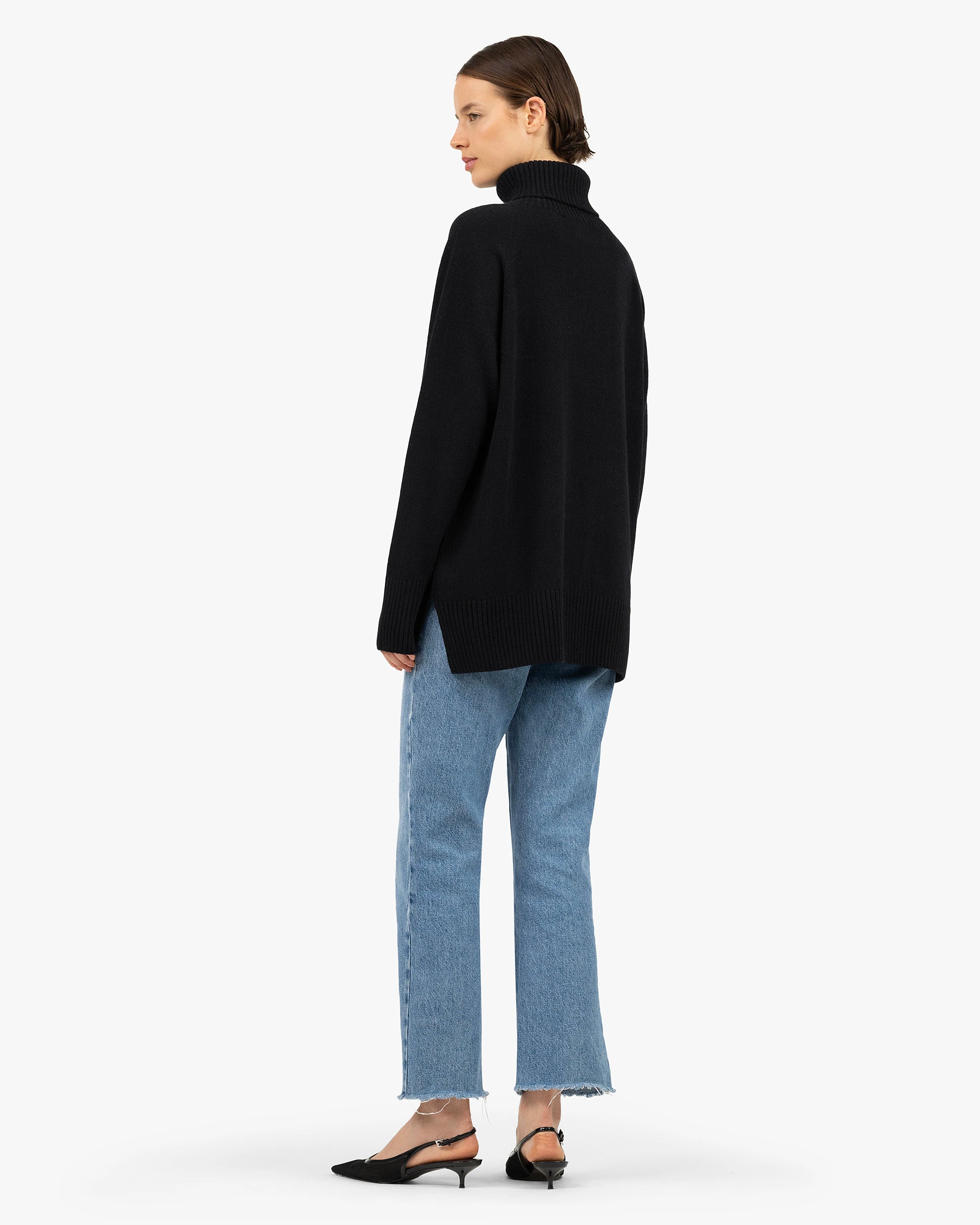 Mosel Maxi Turtleneck Sweater - Black Cashmere