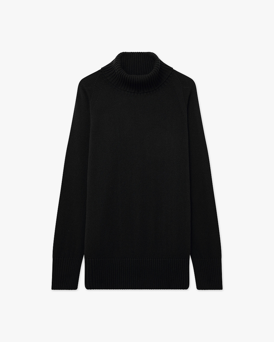 Mosel Maxi Turtleneck Sweater - Black Cashmere