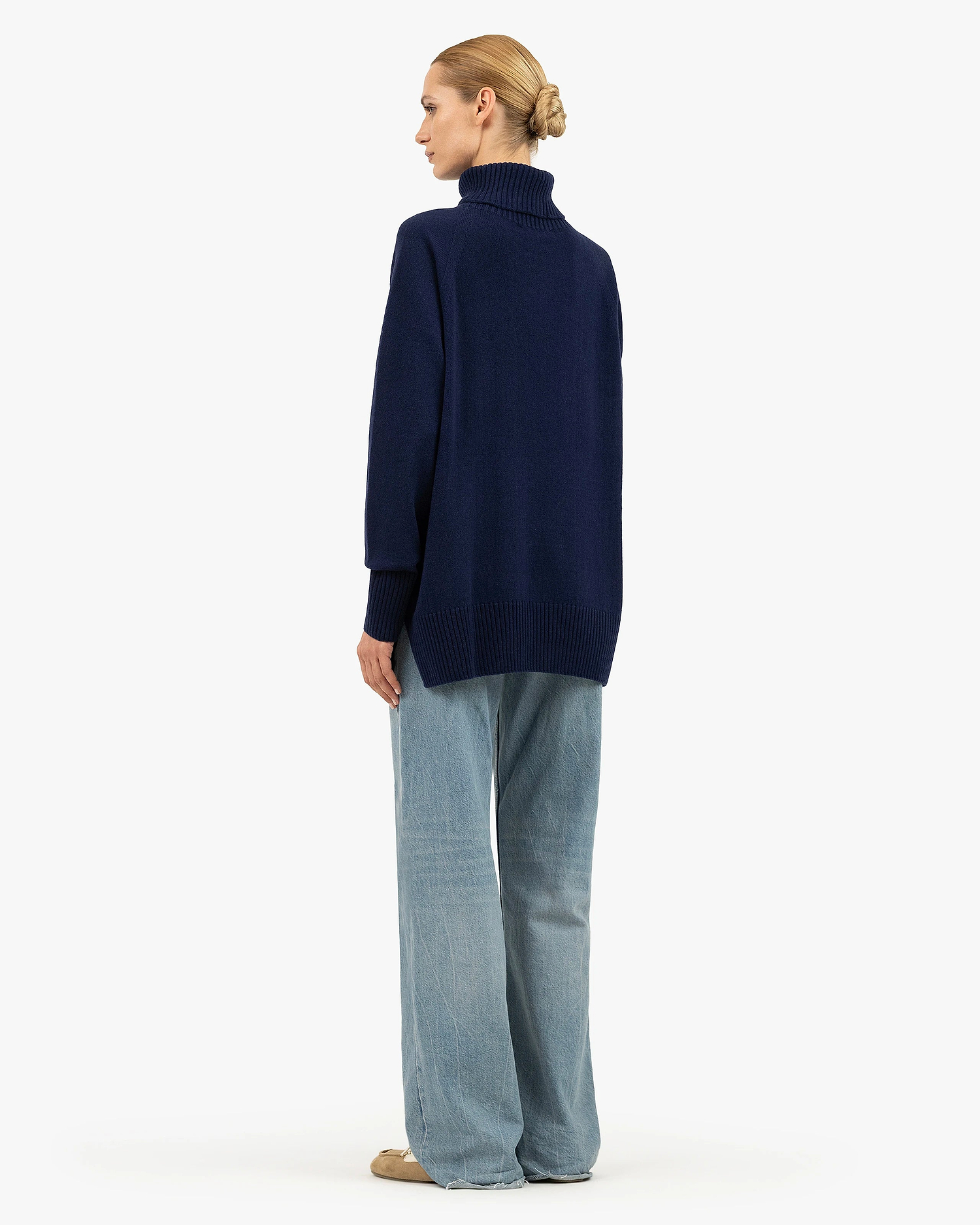 Mosel Maxi Turtleneck Sweater - Blue Cashmere