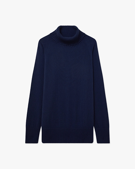 Mosel Maxi Turtleneck Sweater - Blue Cashmere