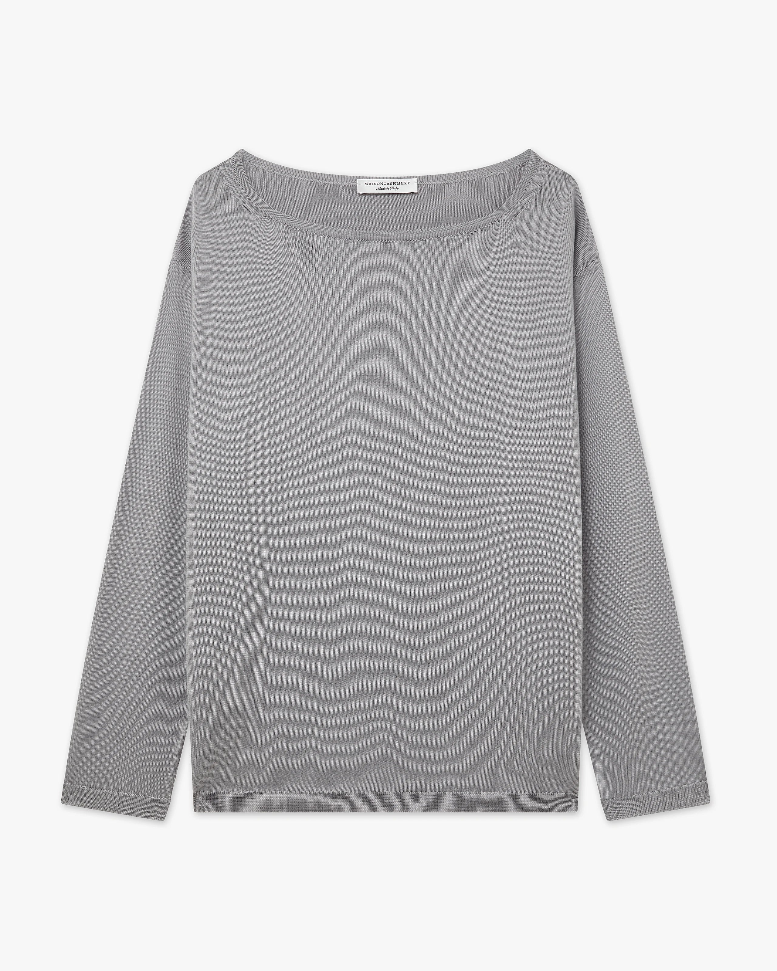 Oasi Boat Neck Sweater - Grey Cotone
