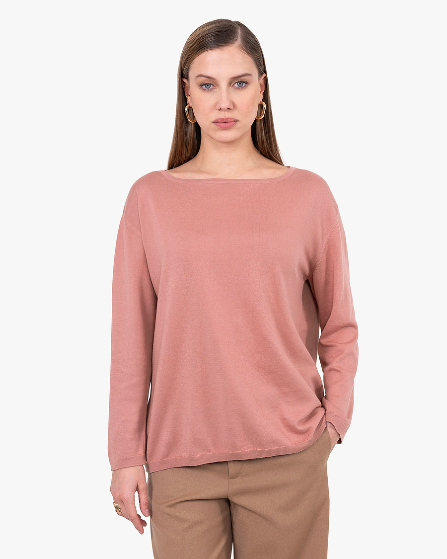 Oasi Boat Neck Sweater - Blush Cotone
