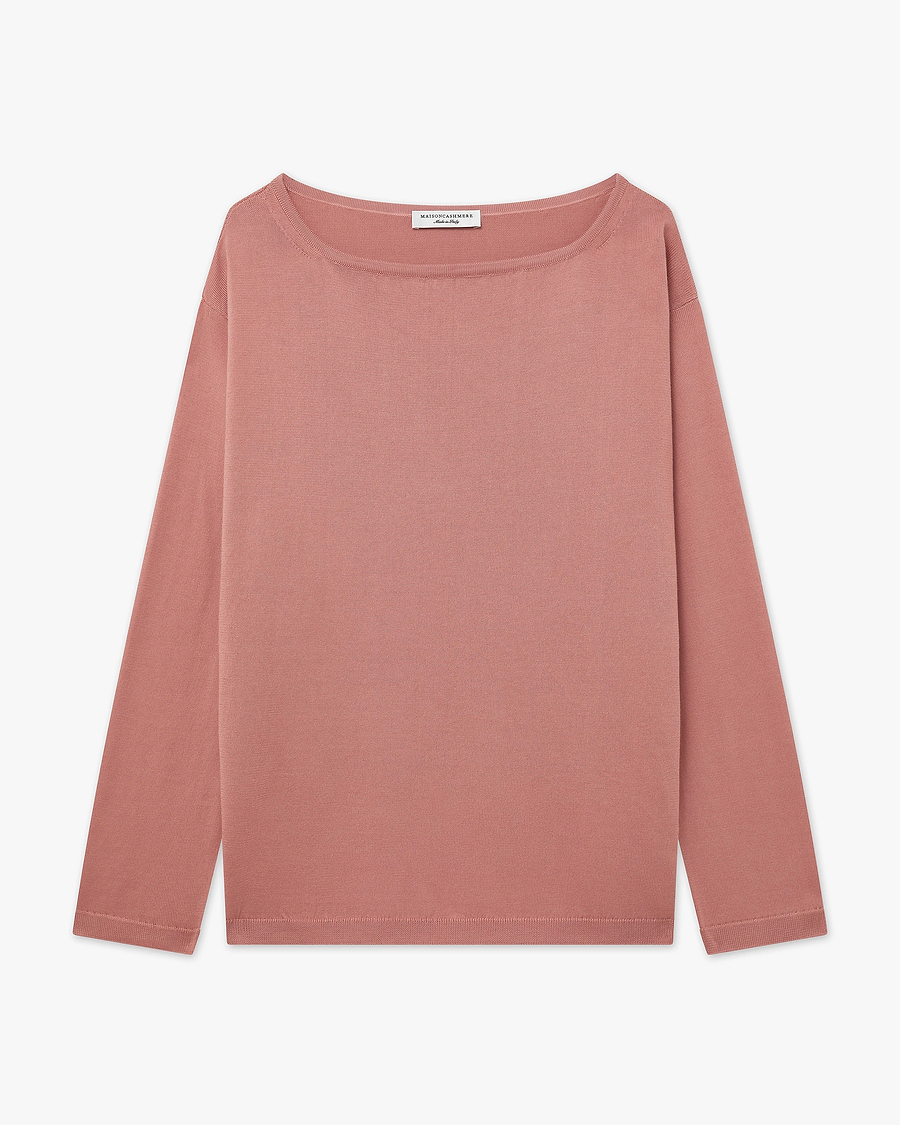 Oasi Boat Neck Sweater - Blush Cotone