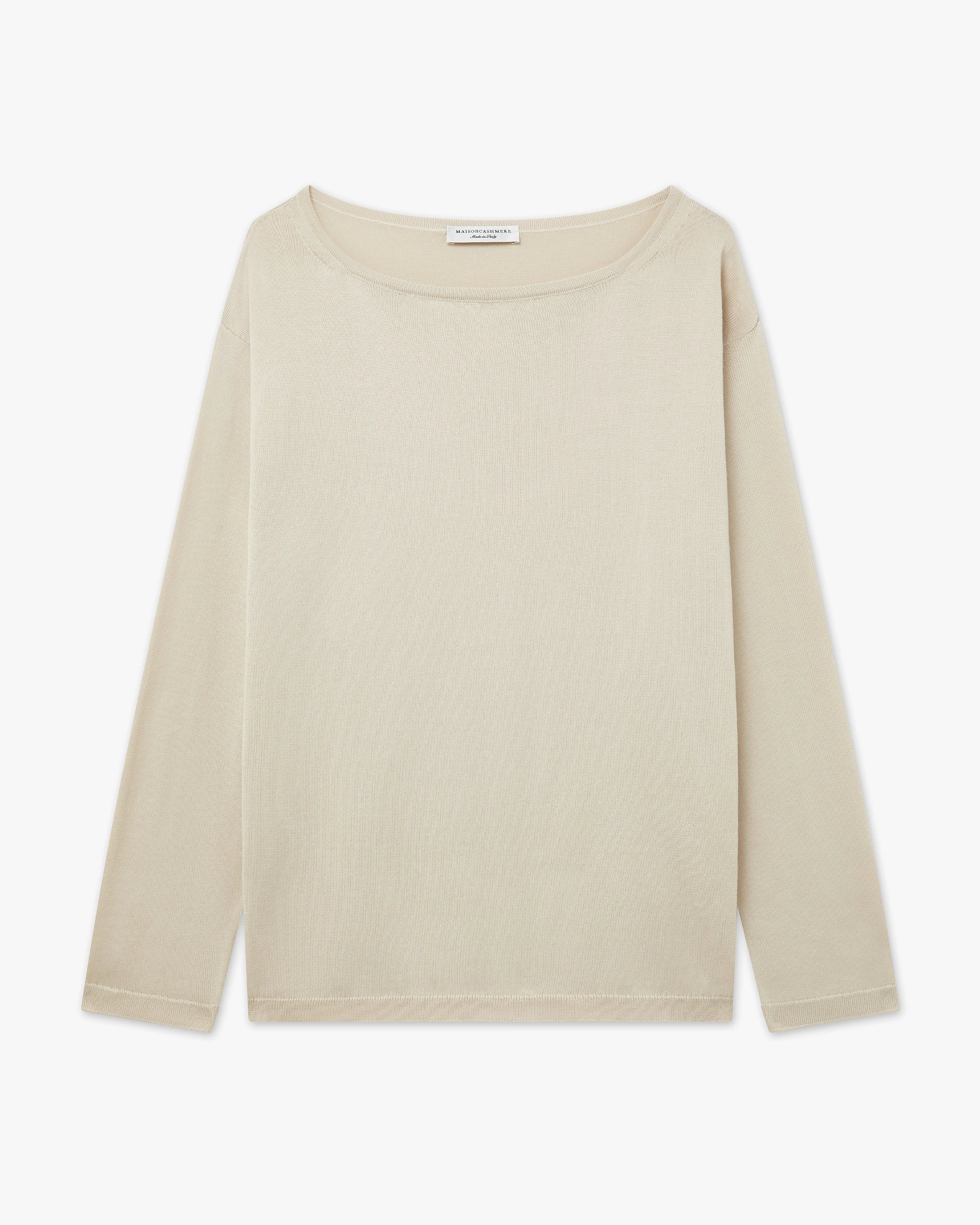 Oasi Boat Neck Sweater - Beige Cotone